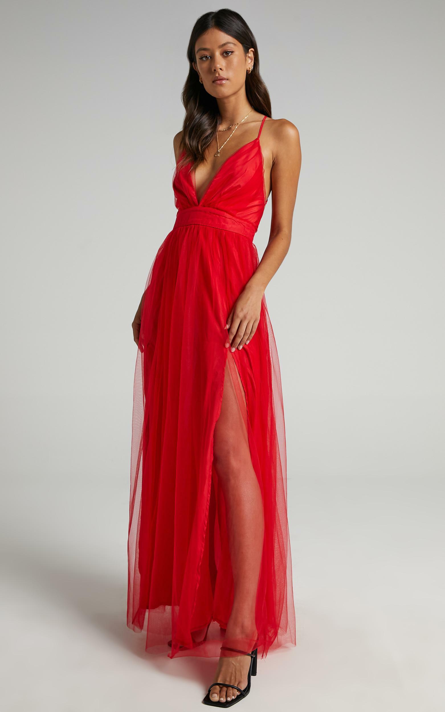 Tell Me Lies Dress in Red Tulle - 06, RED4, hi-res image number null