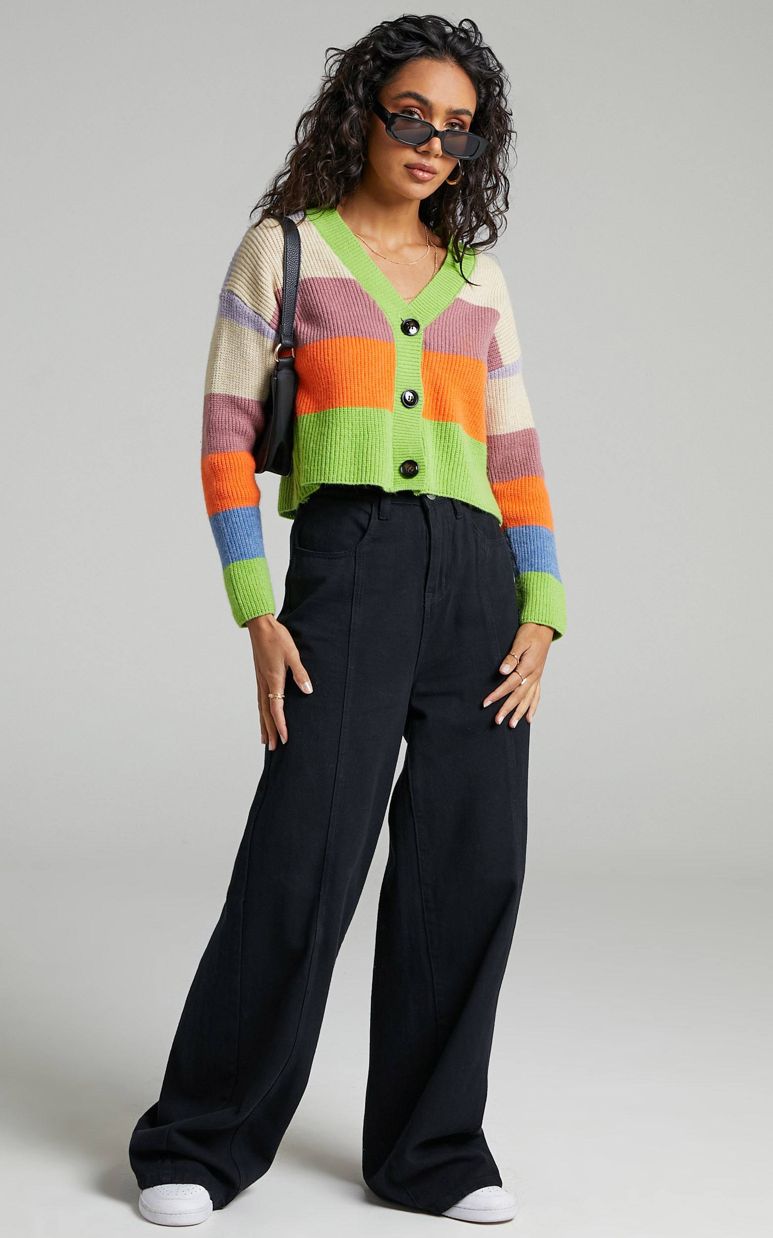 Deidre Button Up Knit Cardigan in Multi - M/L, MLT1, hi-res image number null