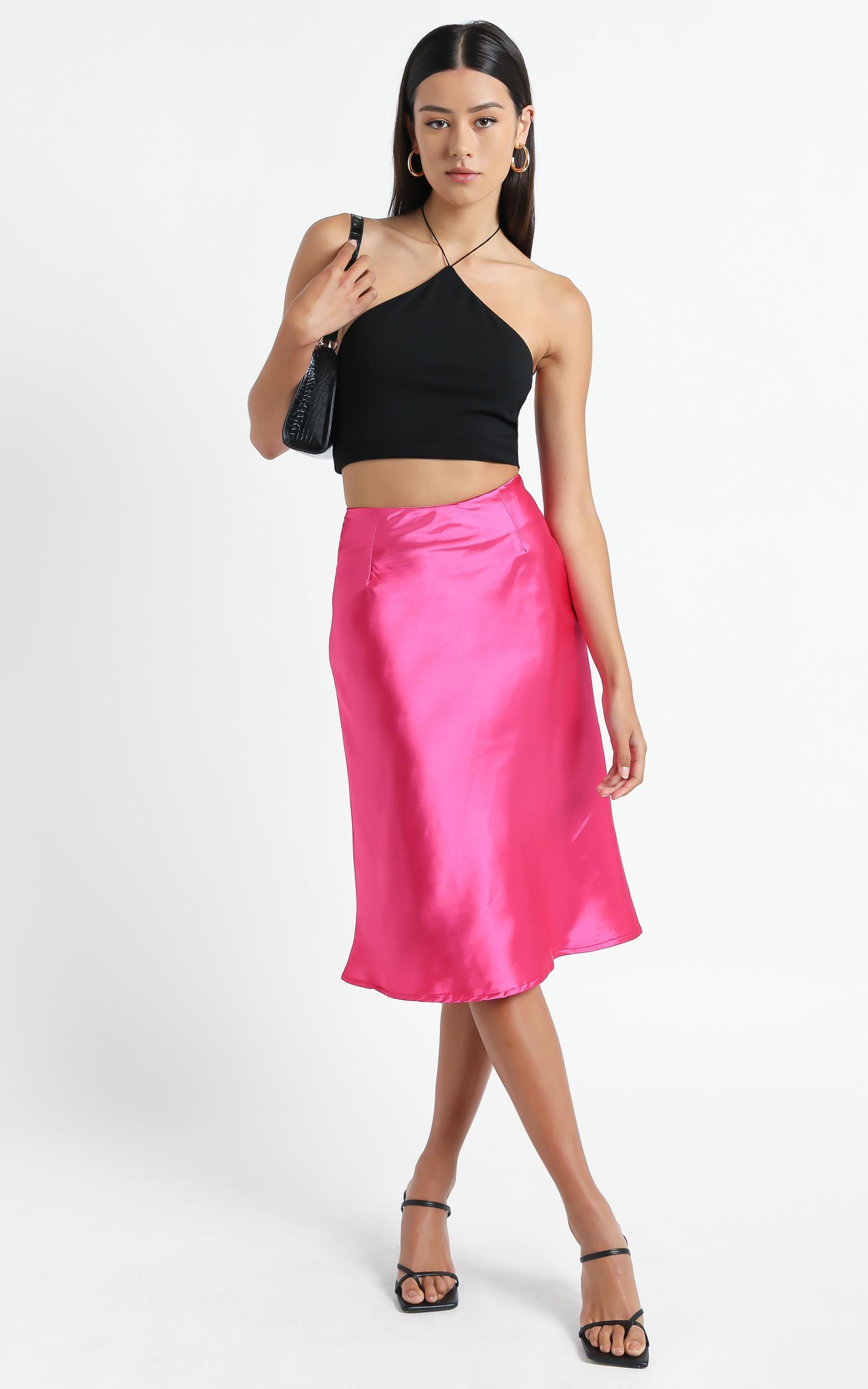 Creating Art Skirt In Hot Pink Showpo