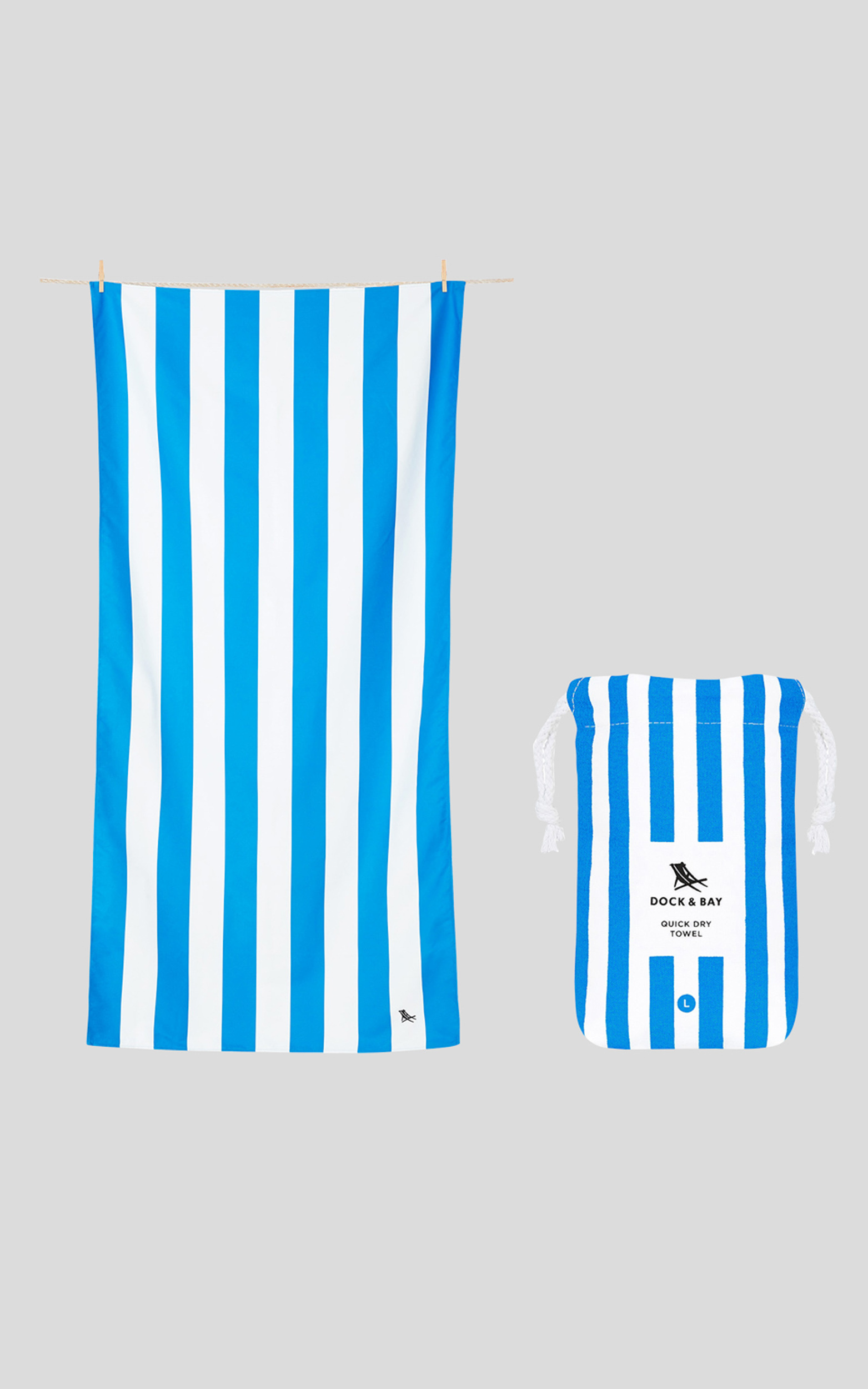 Dock & Bay - Beach Towel Cabana Collection (XL) in Tulum Blue - NoSize, BLU1, hi-res image number null