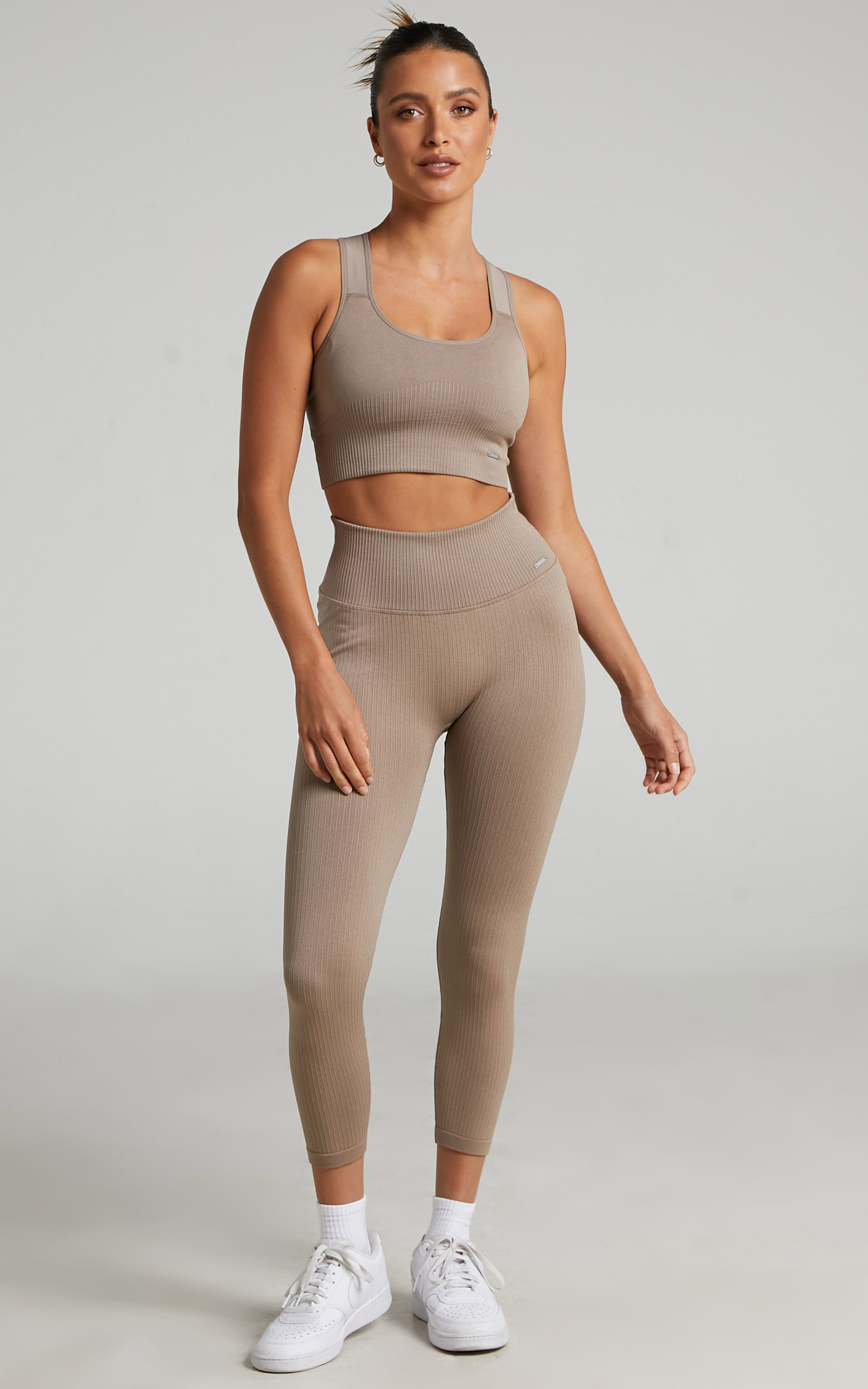 Aim'n - RIBBED SEAMLESS TIGHTS 7/8 in Espresso