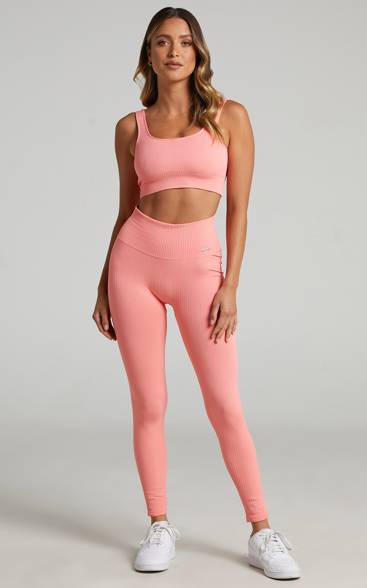 Aim'n - RIBBED SEAMLESS TIGHTS in Coral - XS, PNK1, hi-res image number null