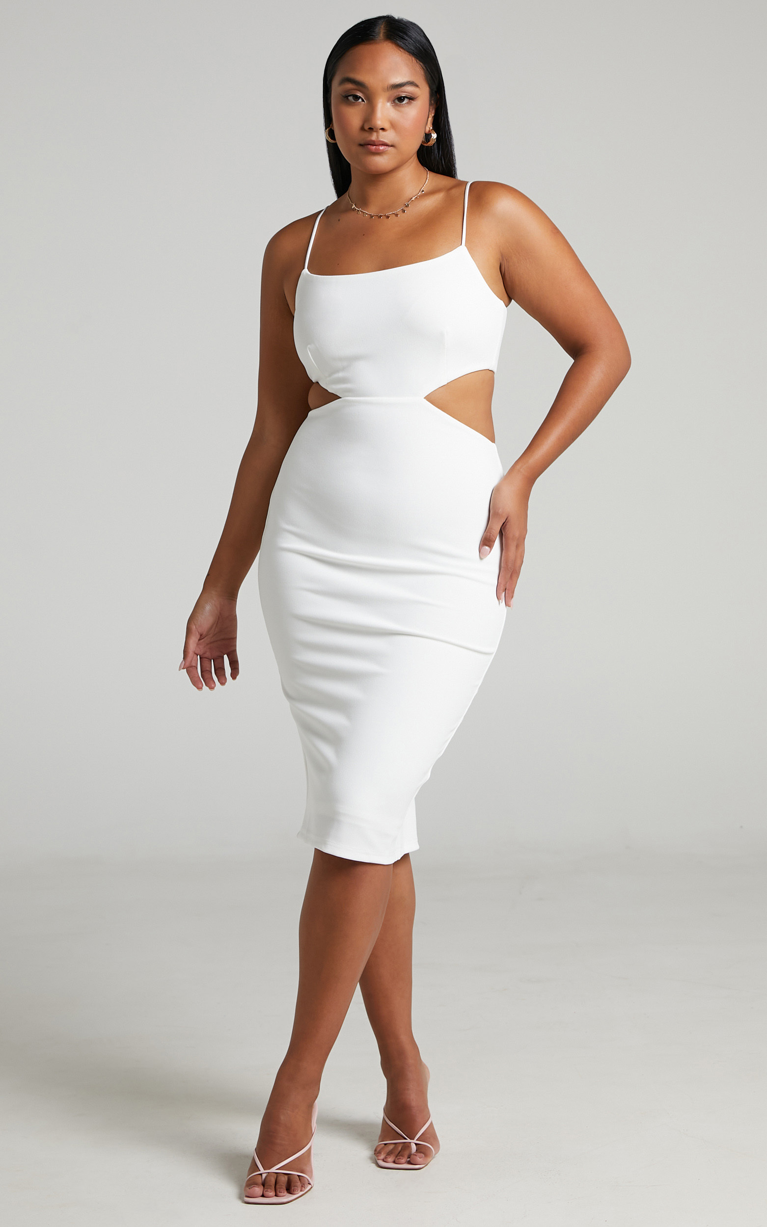 Honalei Cut out midi dress in White - 04, WHT3, hi-res image number null