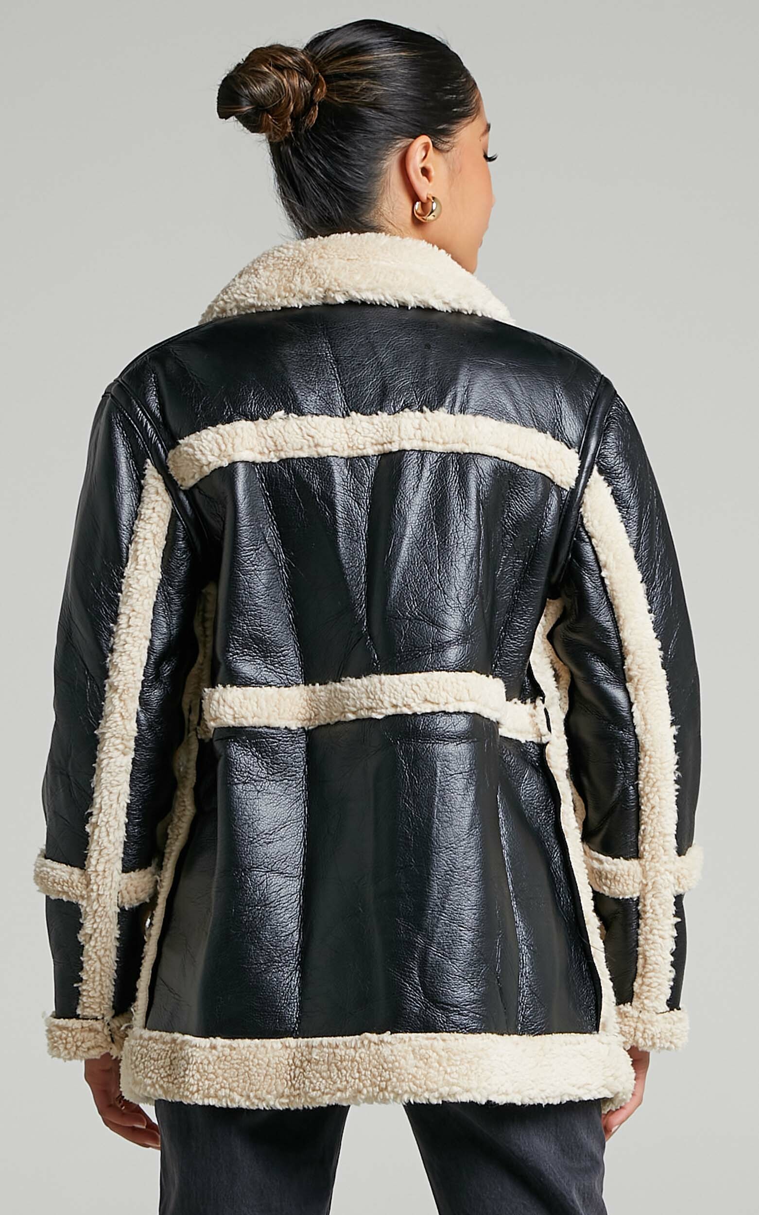Trangoworld Long coat MEN FASHION Coats Shearling Black/Gray S discount 95% 