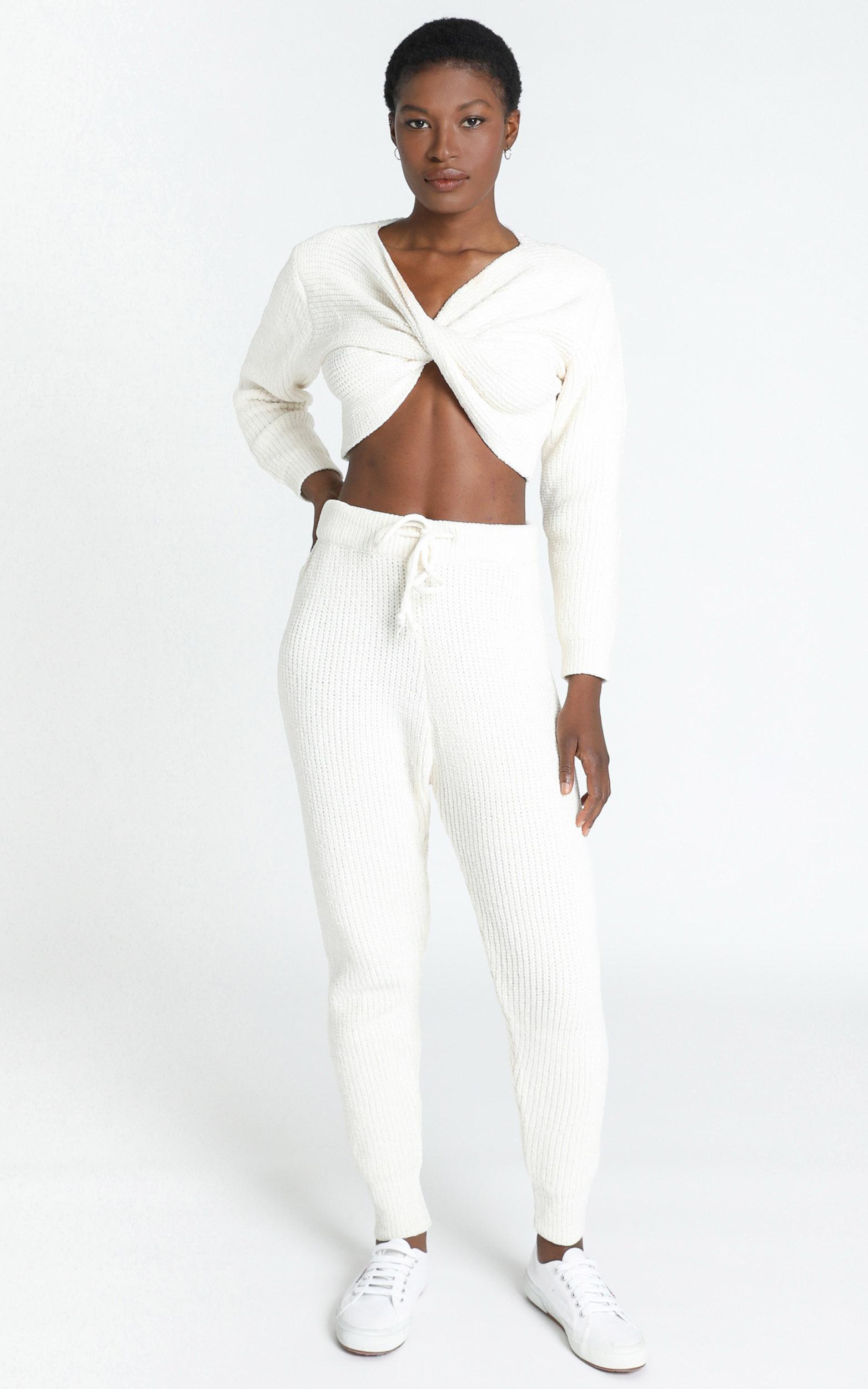 Davina Knitted Pants in Cream - S, Cream, hi-res image number null