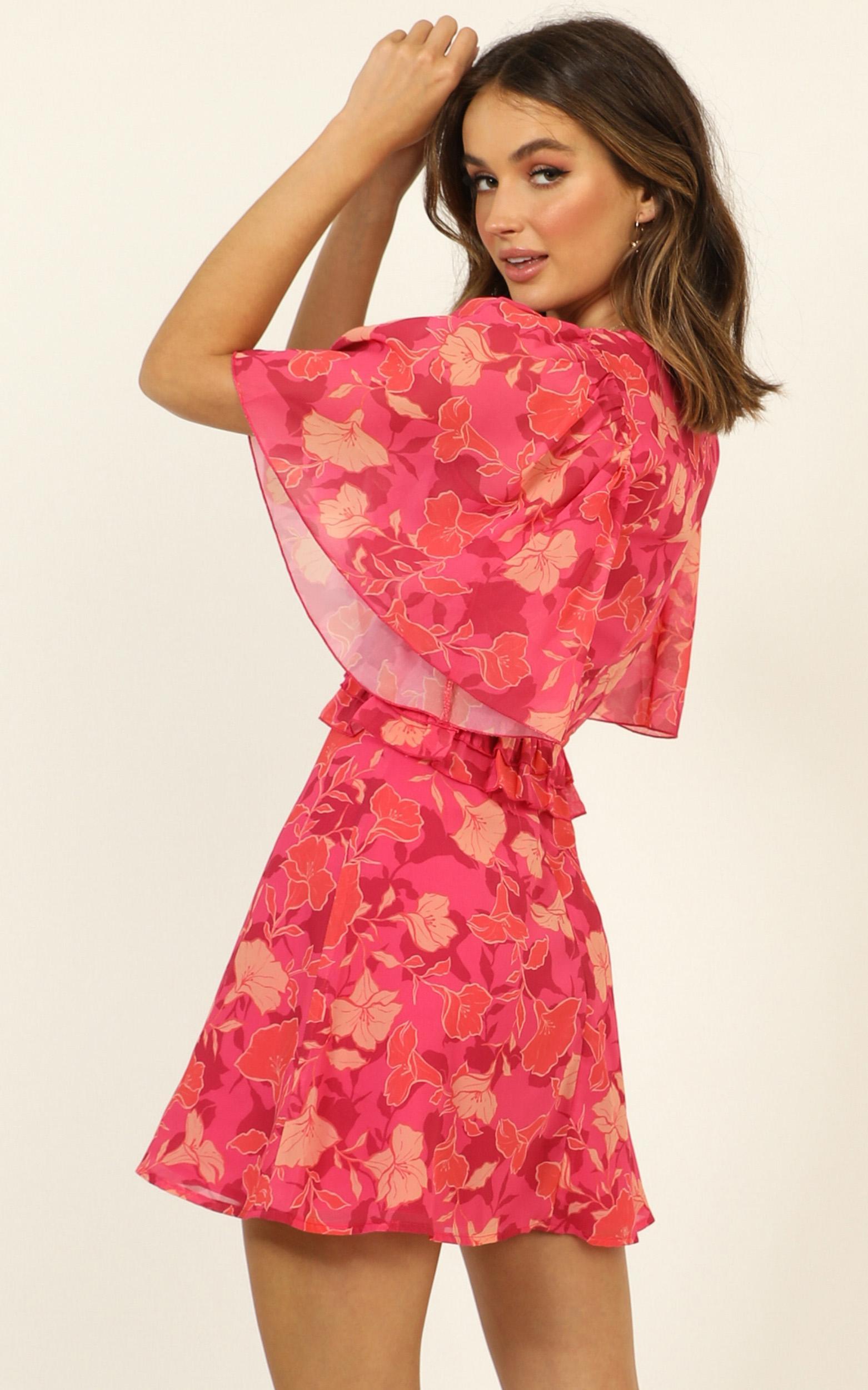 Seeing Colours Dress in berry floral - 20 (XXXXL), Pink, hi-res image number null