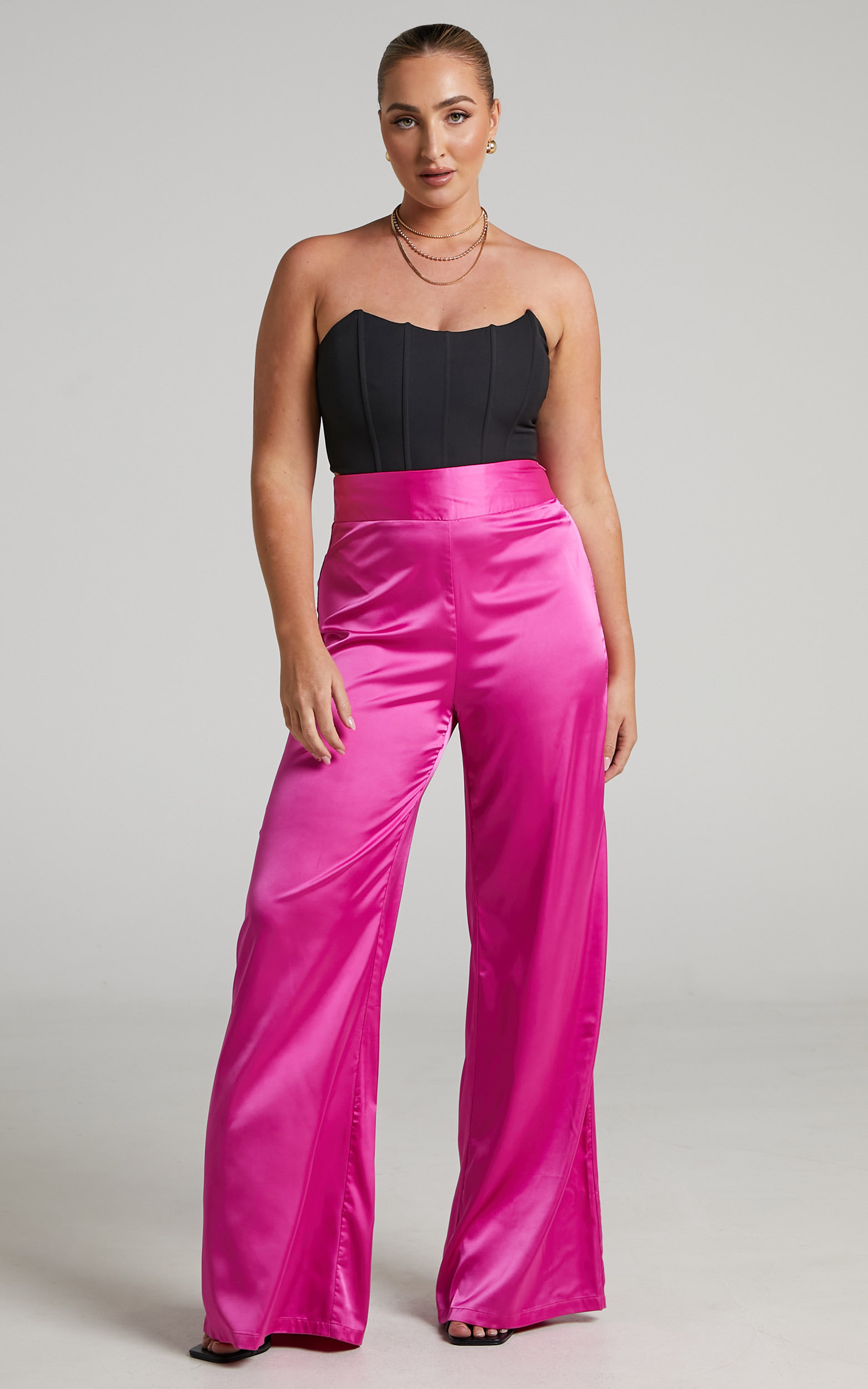Kristelle High Waist Wide Leg Palazzo Pants in Hot Pink | Showpo USA