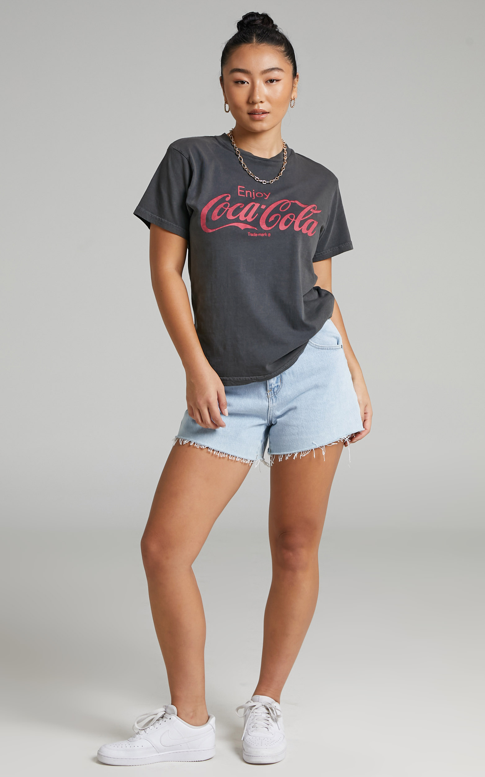 Rolla's - COCA COLA CLASSIC TOMBOY TEE in Washed Black - 06, BLK1, hi-res image number null