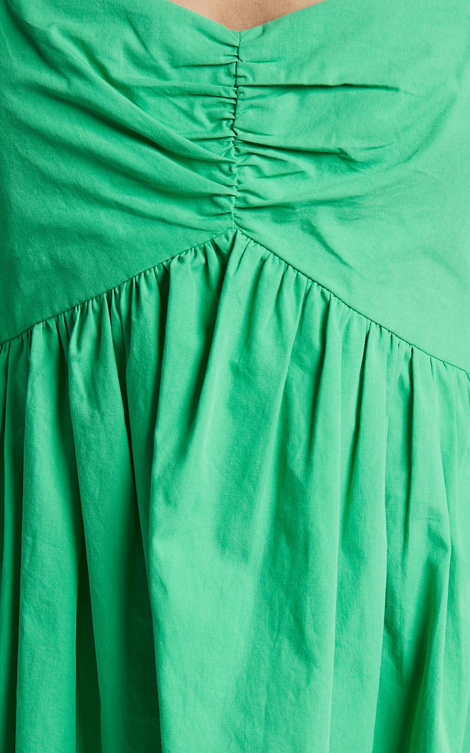 Vashti Mini Dress - Puff Sleeve Sweetheart Dress in Green | Showpo USA