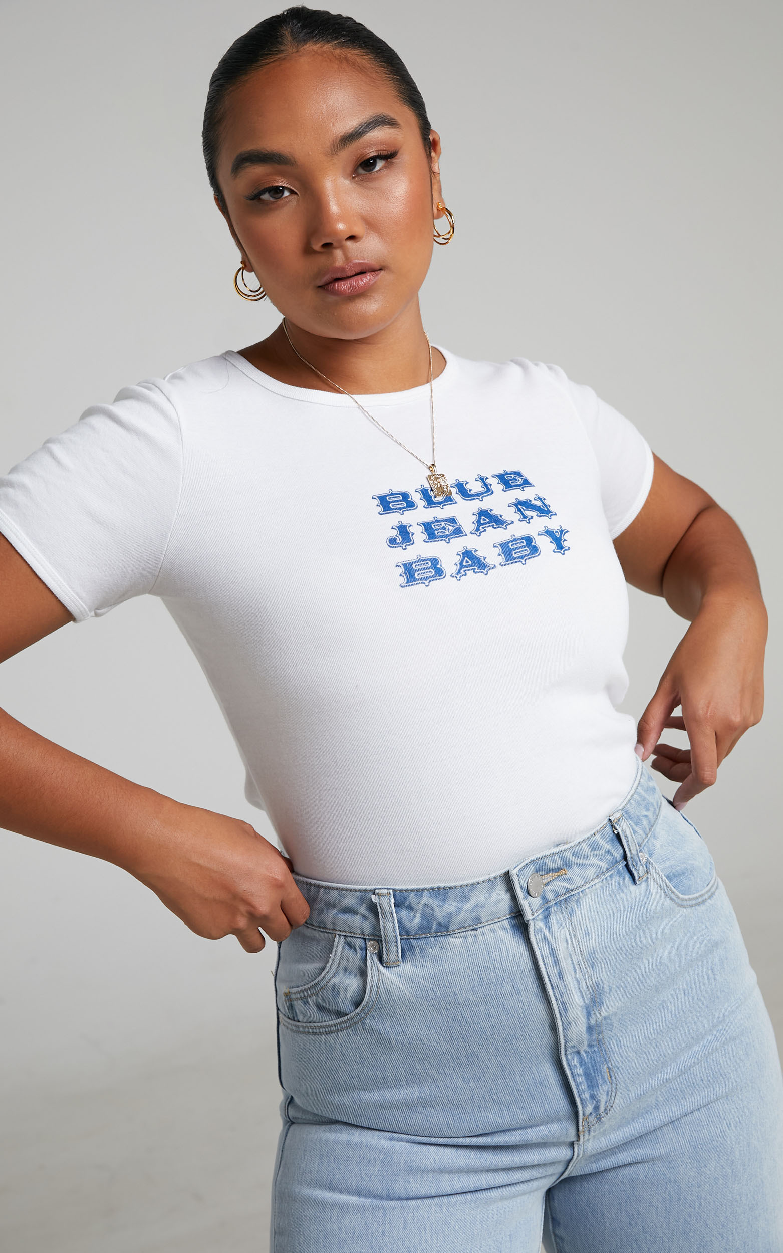 Rolla's - Blue Jean Tight Rib Tee in White - 06, WHT1, hi-res image number null