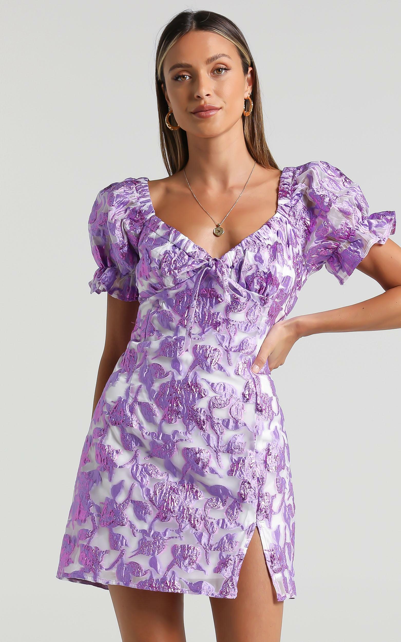Kammie Dress in Purple Floral | Showpo USA