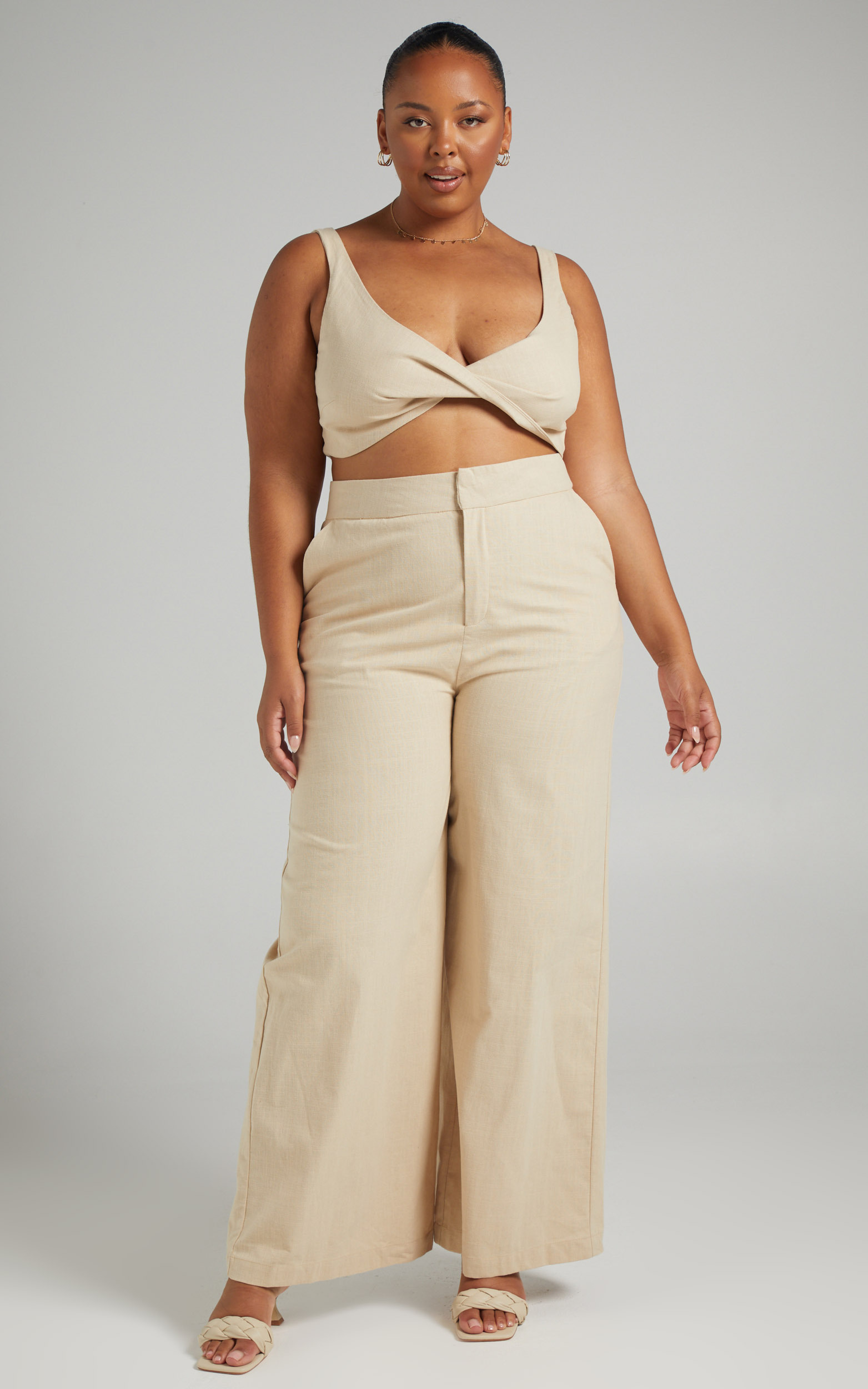 Kingston Twist Front Twill Two Piece Set in Neutral - 04, NEU5, hi-res image number null