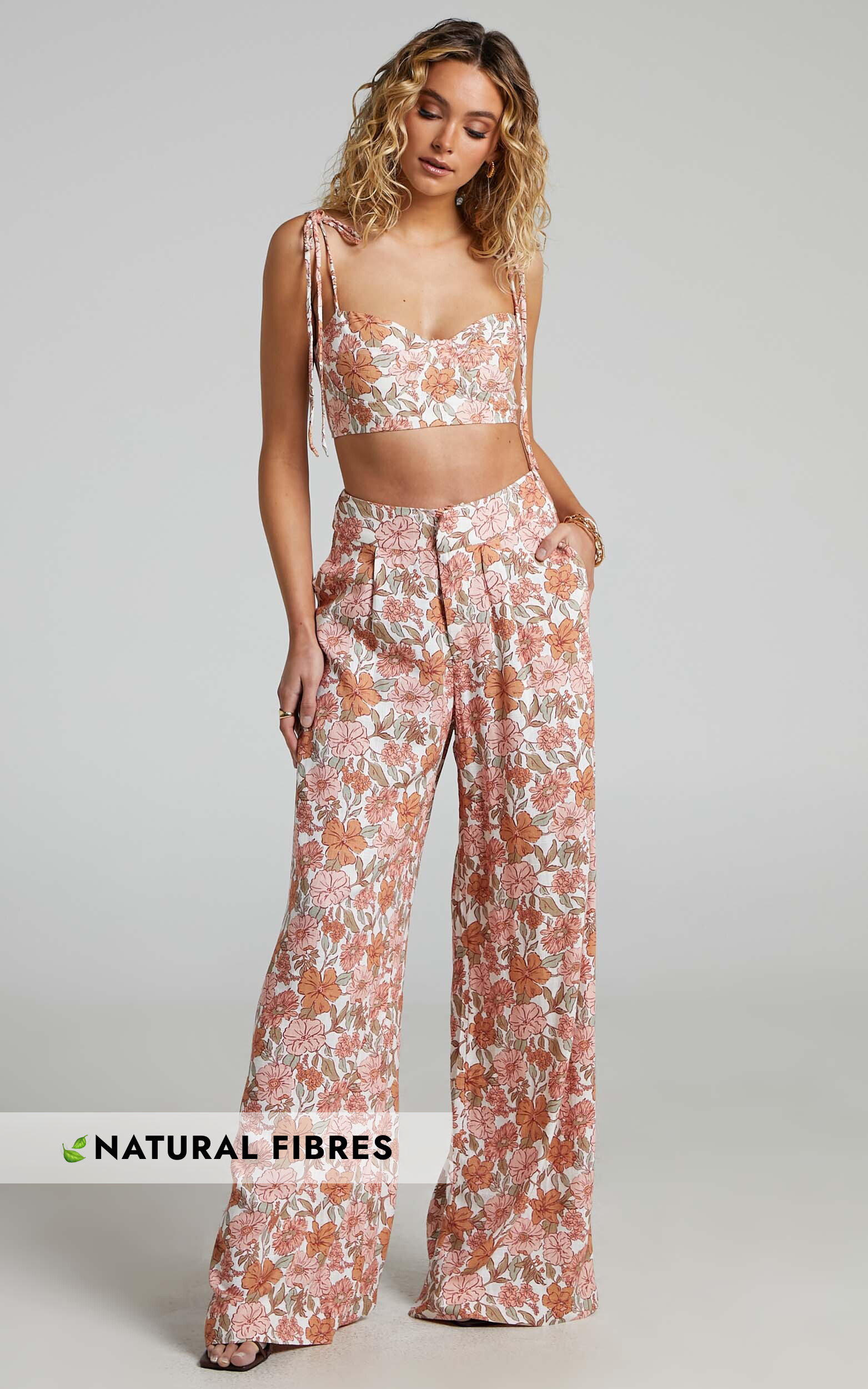 Amalie The Label - Lorete High Rise Wide Leg Pants in Wildflower Floral - 08, MLT1, hi-res image number null
