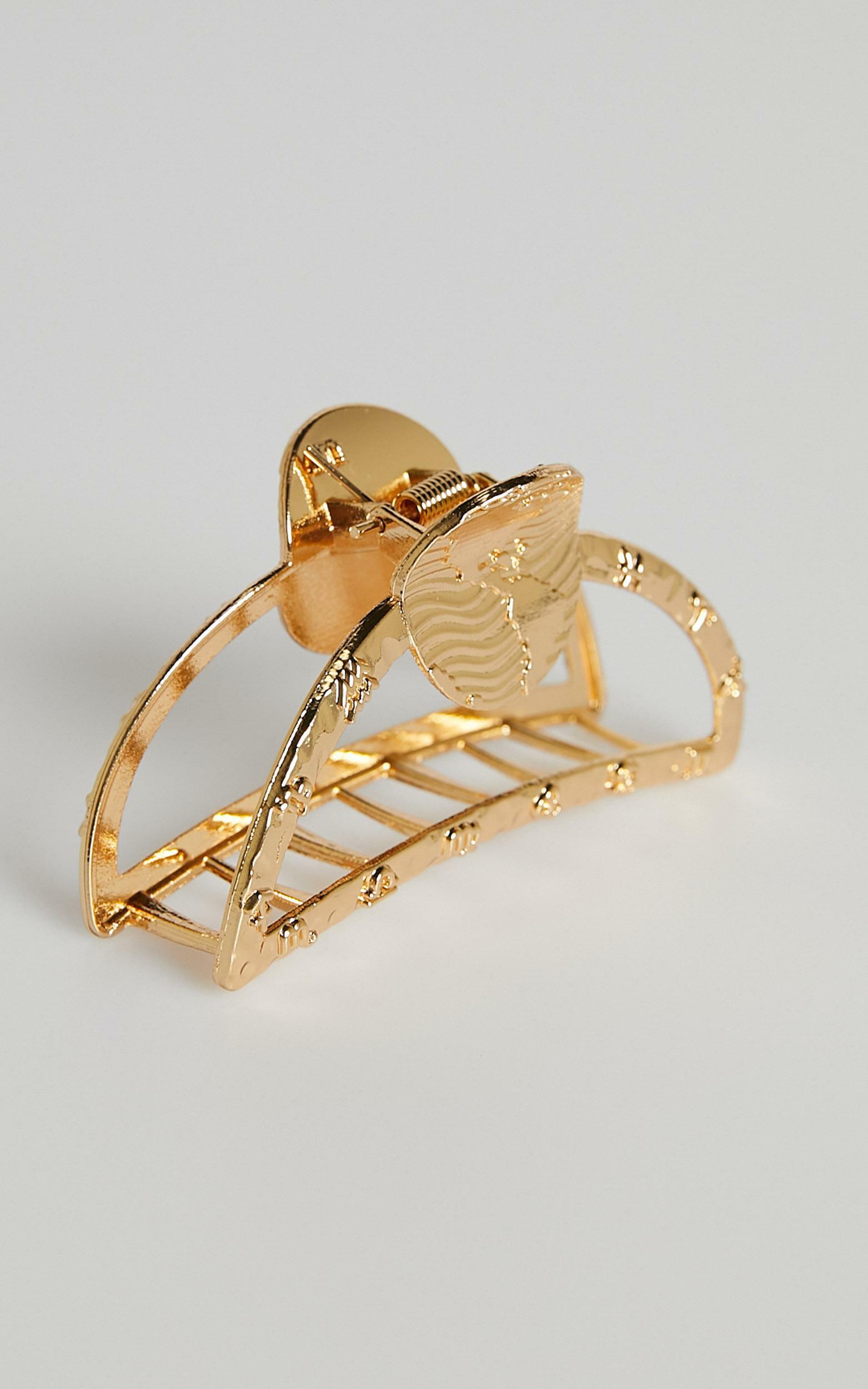 Summer Day Hair Clip in Shiny Gold, , hi-res image number null