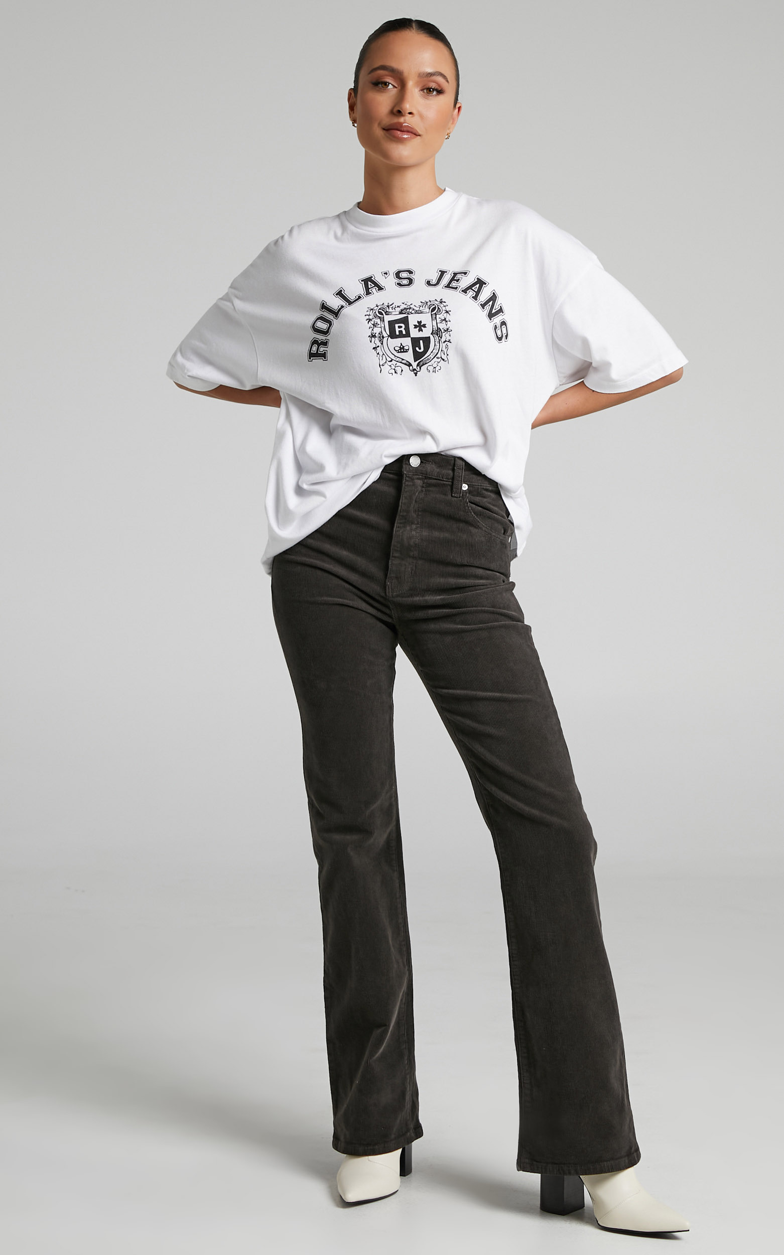 Phoebe Tonkin x Rolla's - GRADUATE SUPER SLOUCH TEE in White - L, WHT1, hi-res image number null