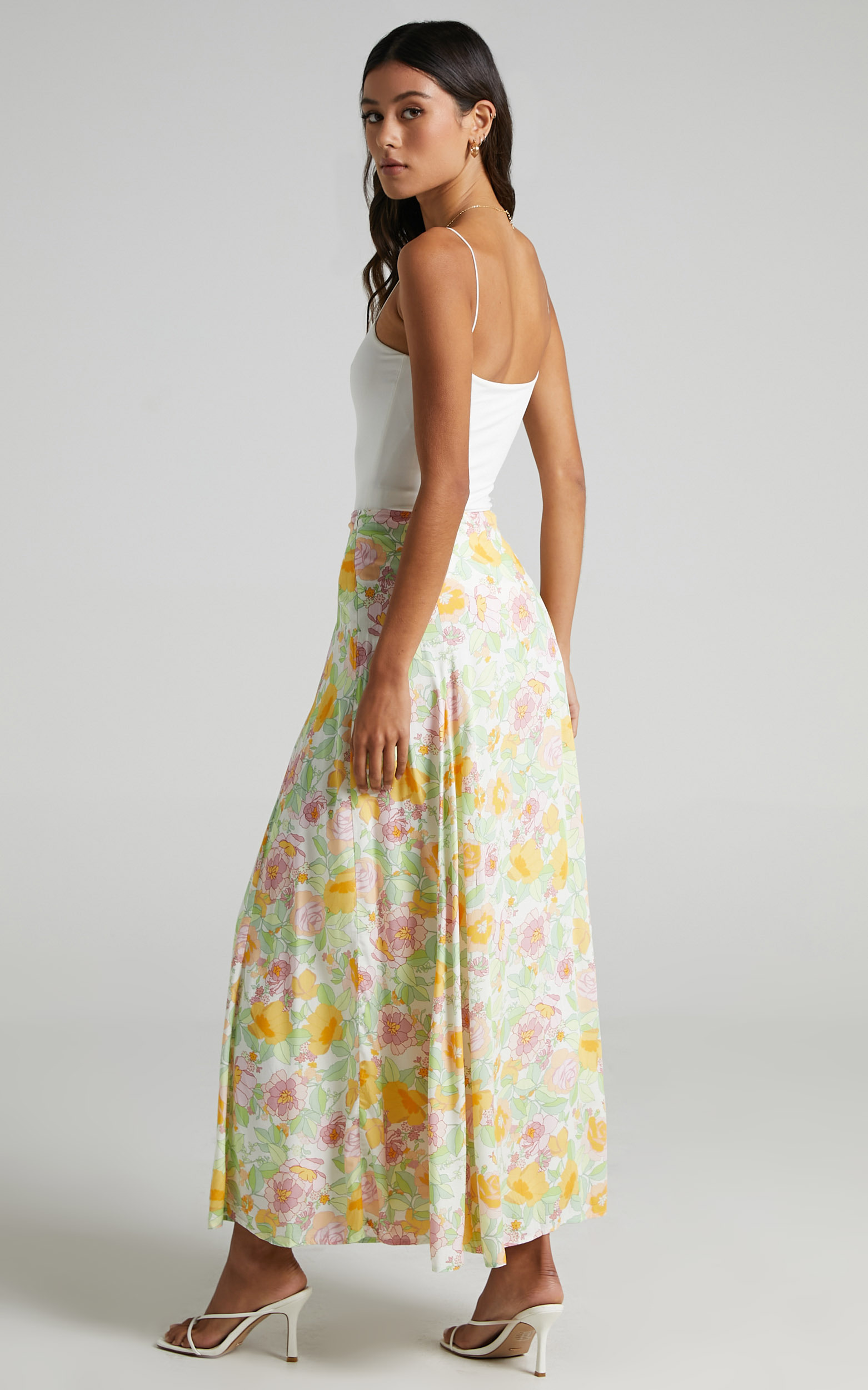 Stephens Skirt in Linear Floral | Showpo