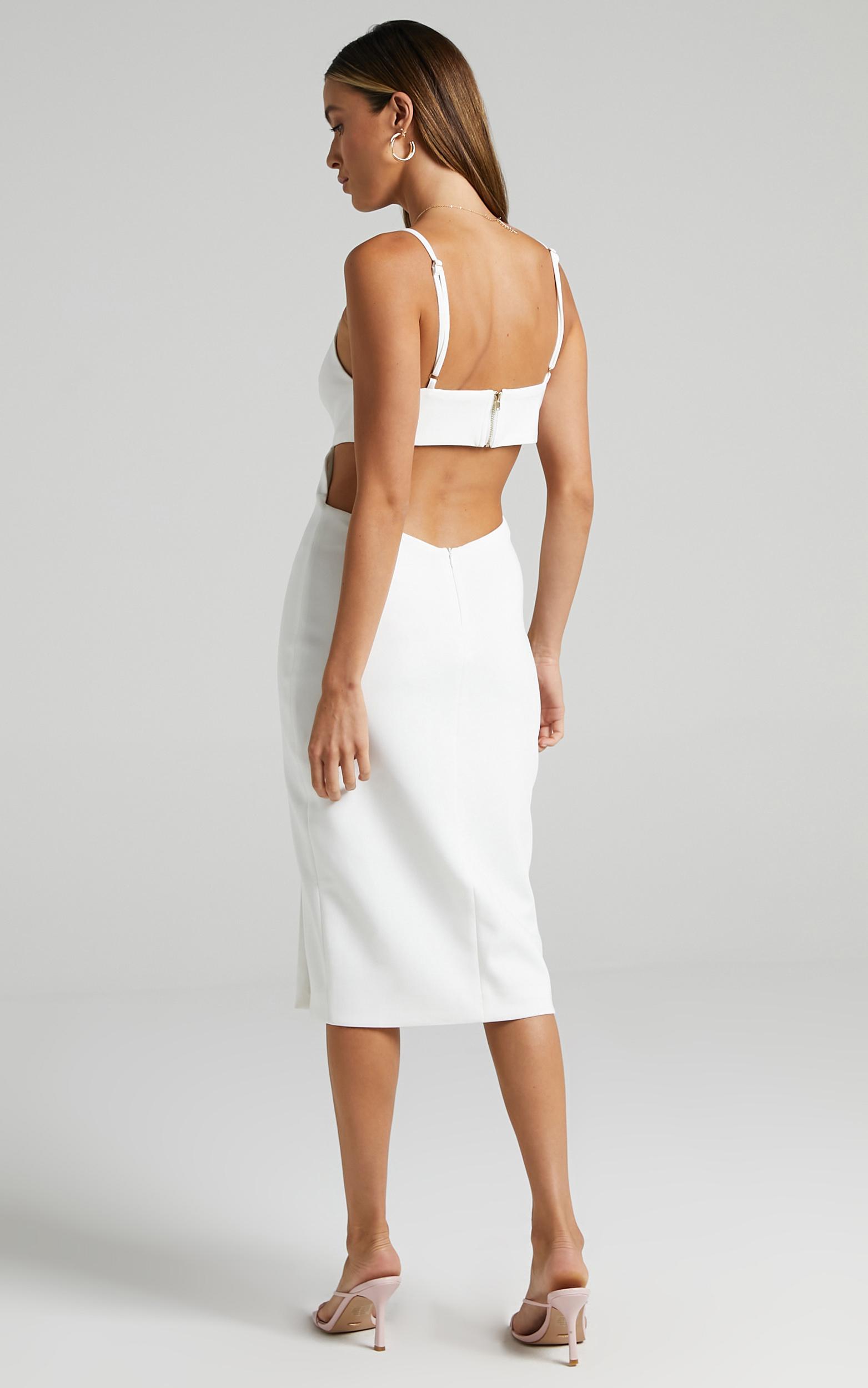 Odette Open Back Midi Dress in White - 06, WHT2, hi-res image number null