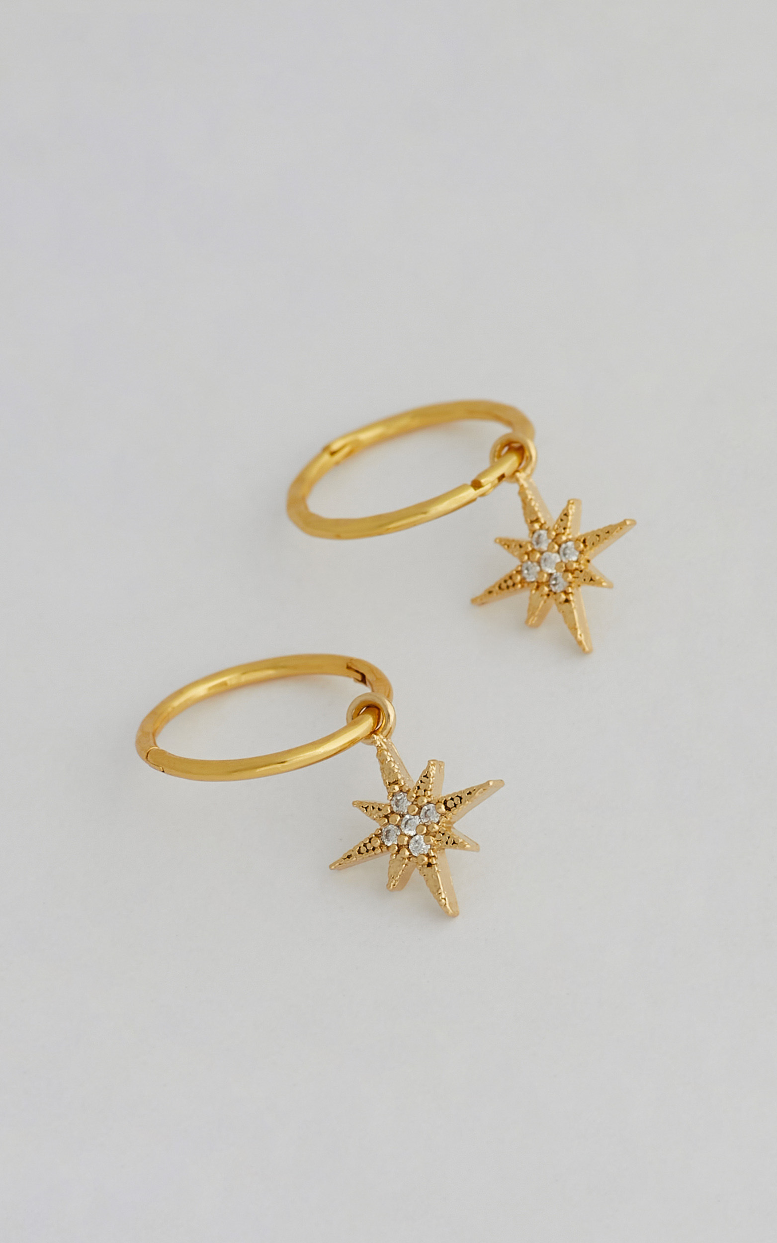 SAINT VALENTINE - NORTH STAR MINI HOOPS in Gold - NoSize, GLD1, hi-res image number null