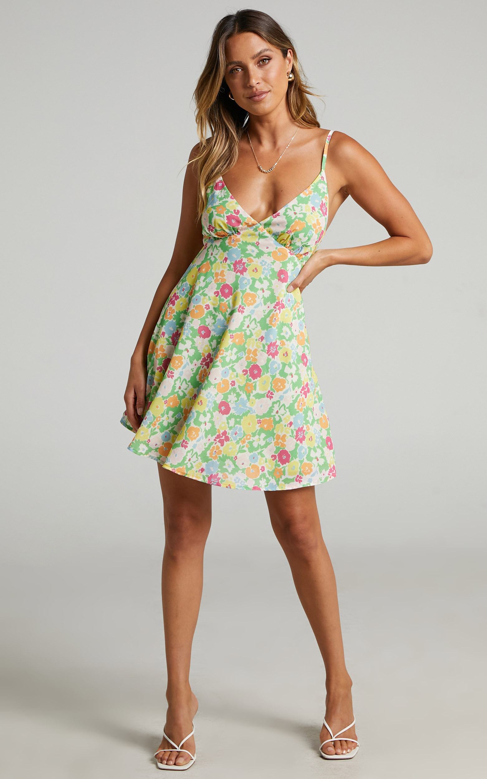 Amanda Posey Floral Mini Dress in posey floral - 06, GRN1, hi-res image number null