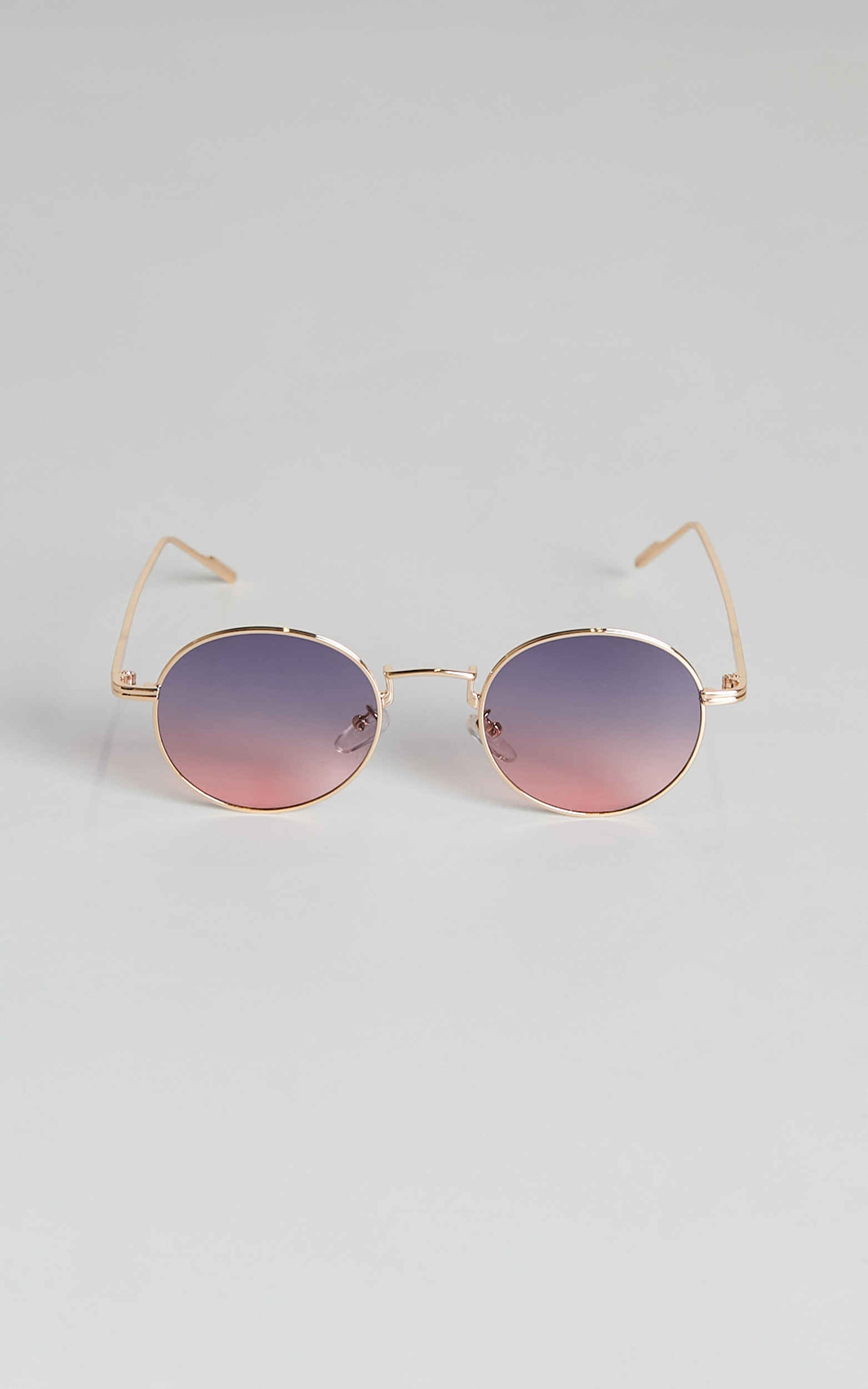 Cecelia Round Sunglasses in Pink and Gold - NoSize, PNK1, hi-res image number null