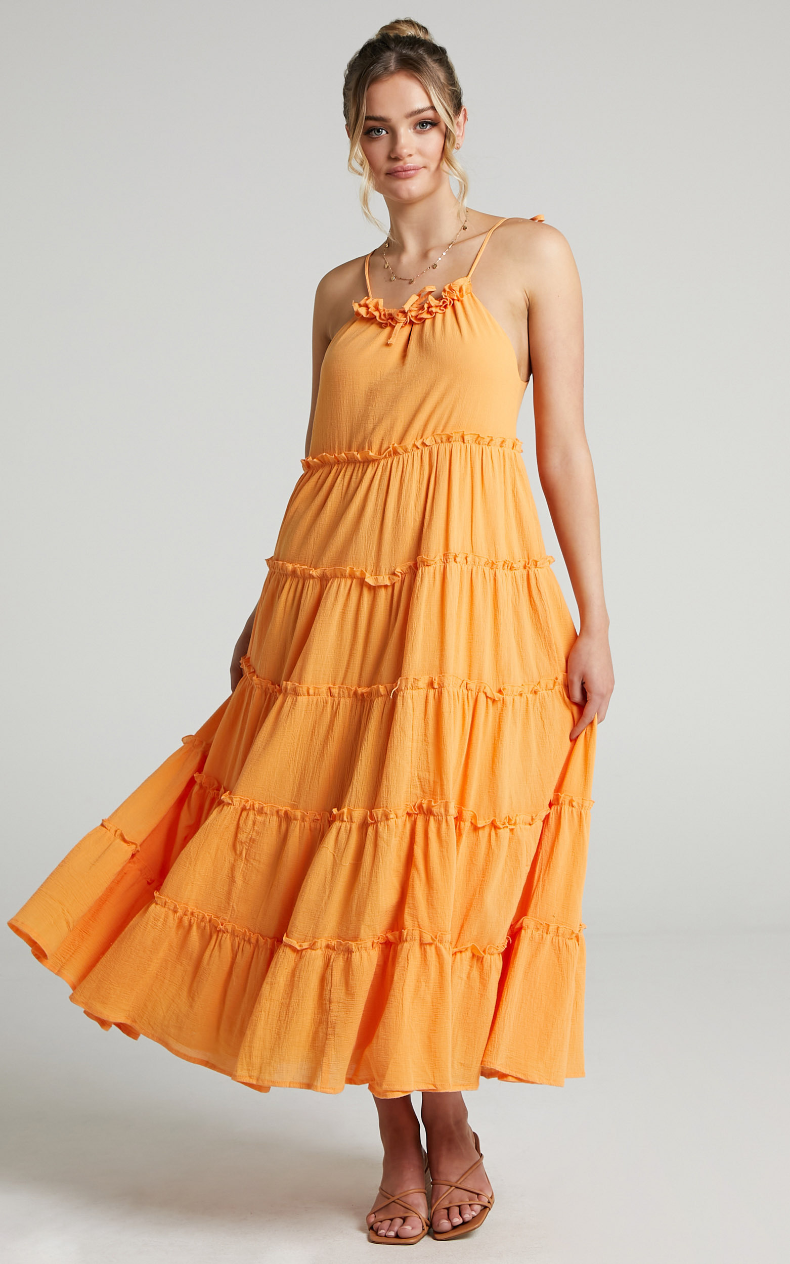 Charlie Holiday - Senorita Maxi Dress in Apricot - 06, ORG1, hi-res image number null