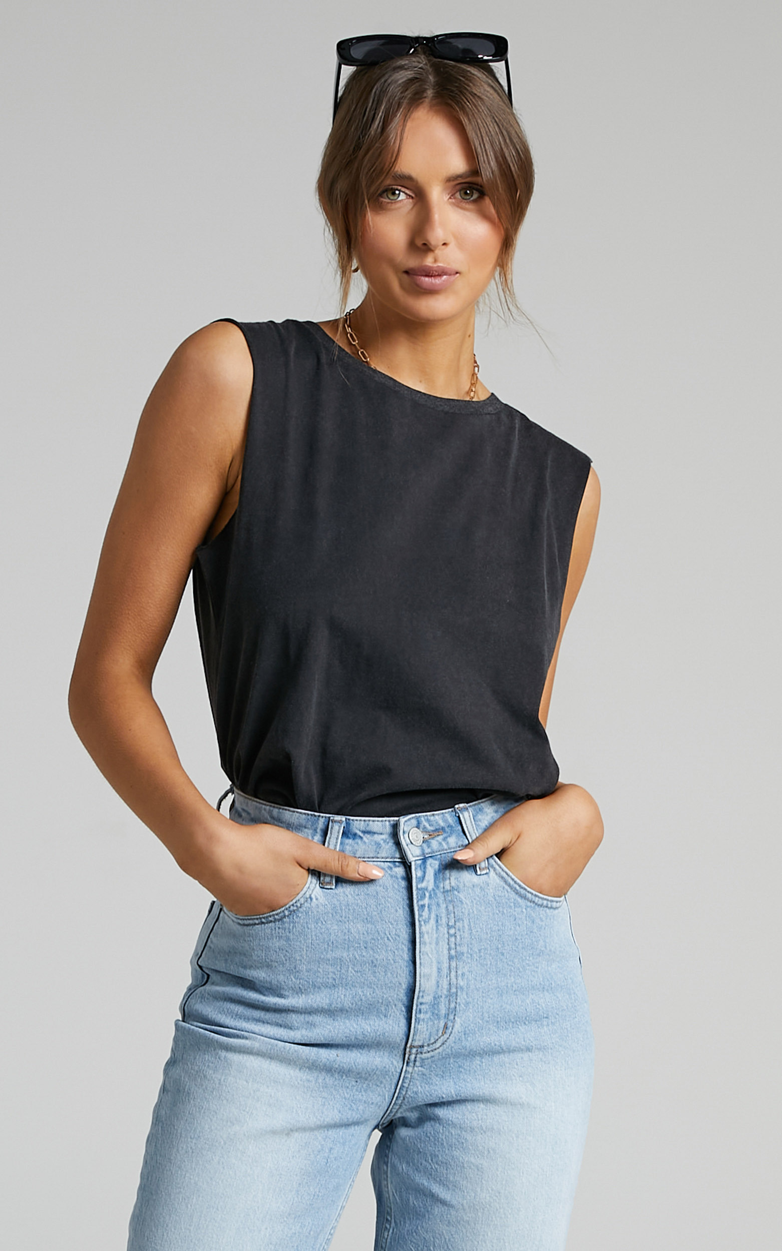 Gia Tee in Washed Black - 06, BLK1, hi-res image number null