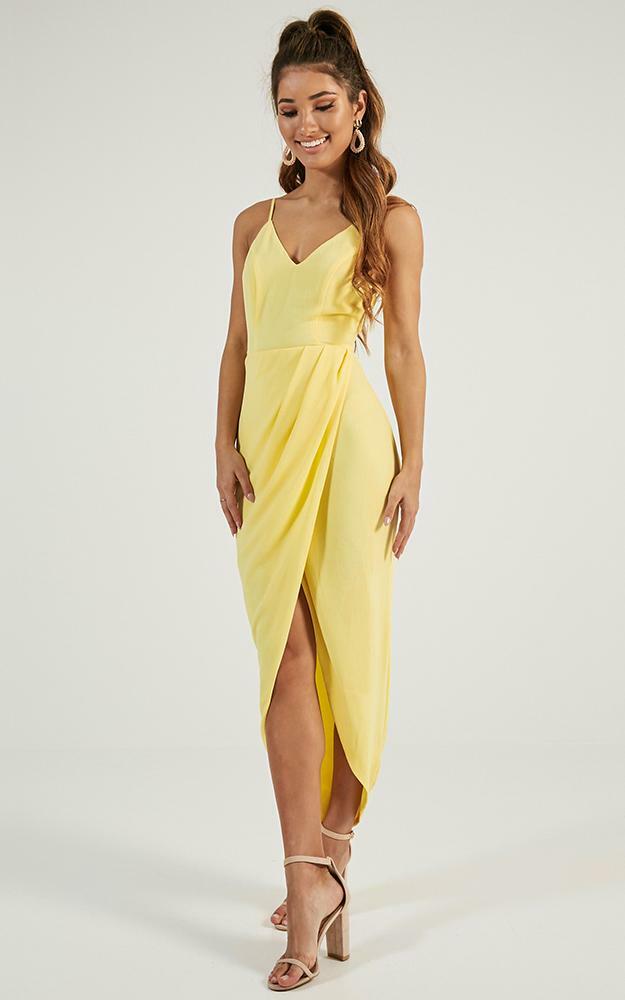 Lucky Day Drape Maxi Dress in Lemon - 04, YEL5, hi-res image number null