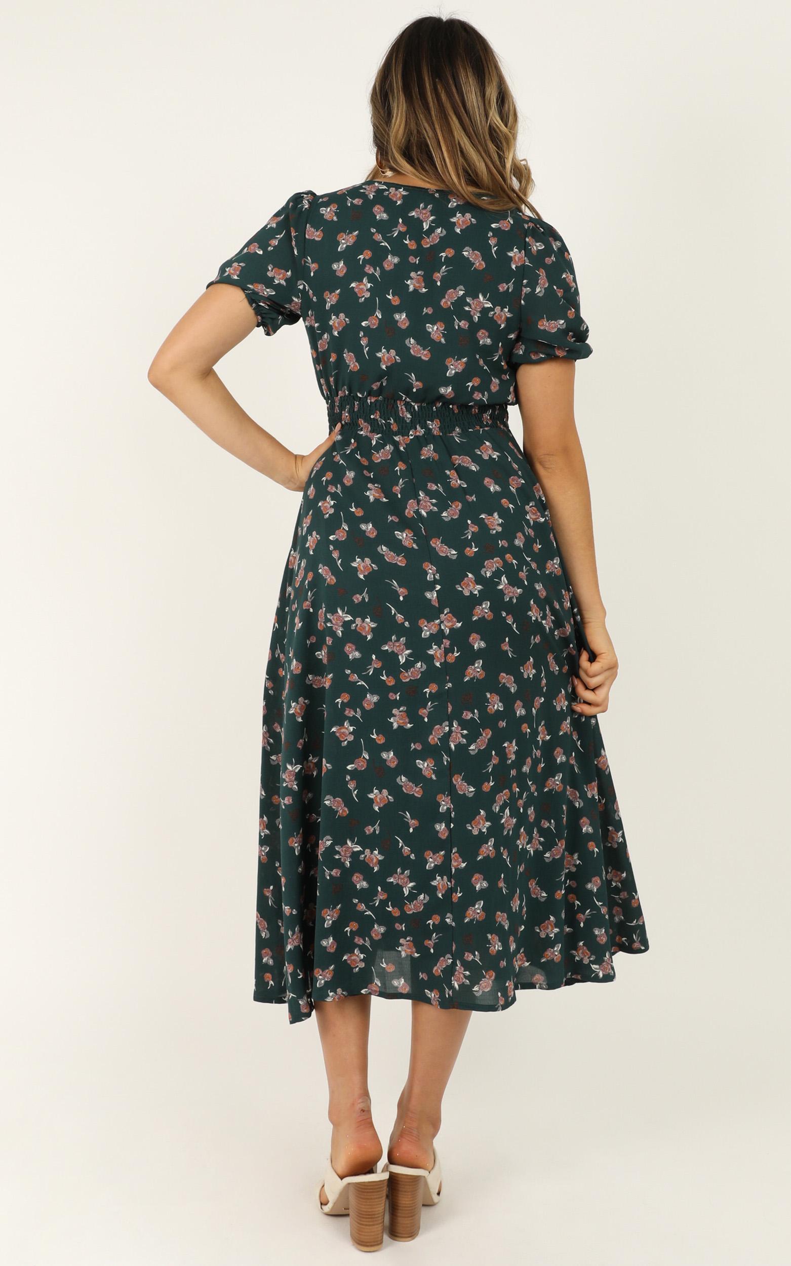 What Do You Want Dress In Emerald Floral | Showpo USA