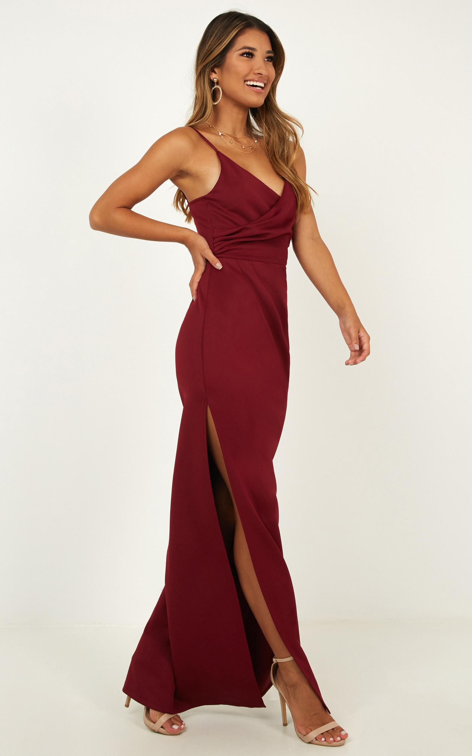 Linking Love Slip Maxi Dress in Wine - 06, WNE5, hi-res image number null