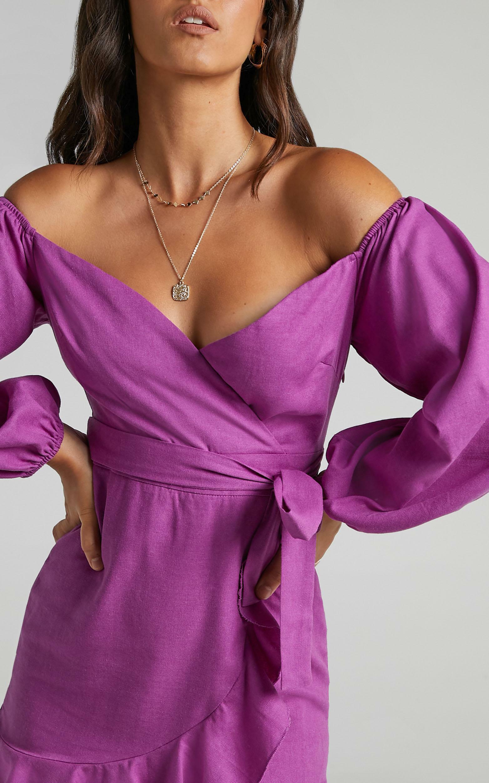 Cant Move On Off Shoulder Mini Dress in Dark Orchid - 06, PRP7, hi-res image number null