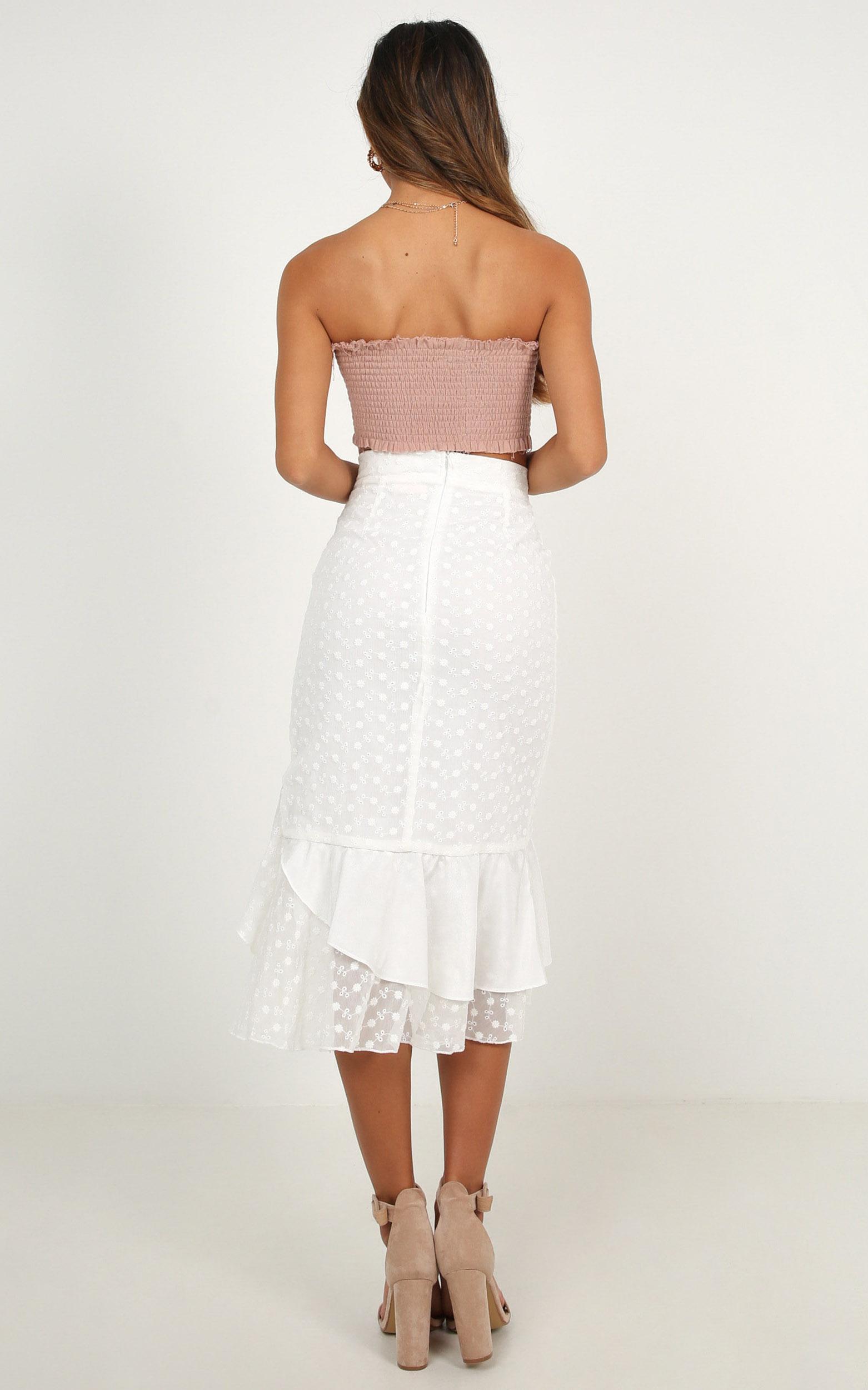 Summer Midi Skirt In White | Showpo