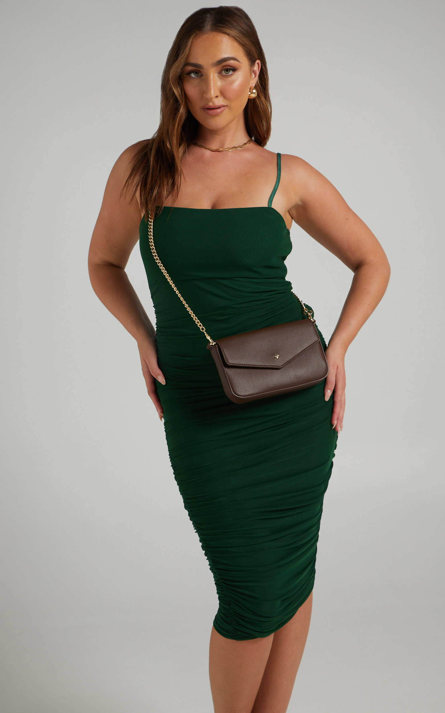 Coming For You Mesh Midi Dress in Olive - 04, GRN2, hi-res image number null