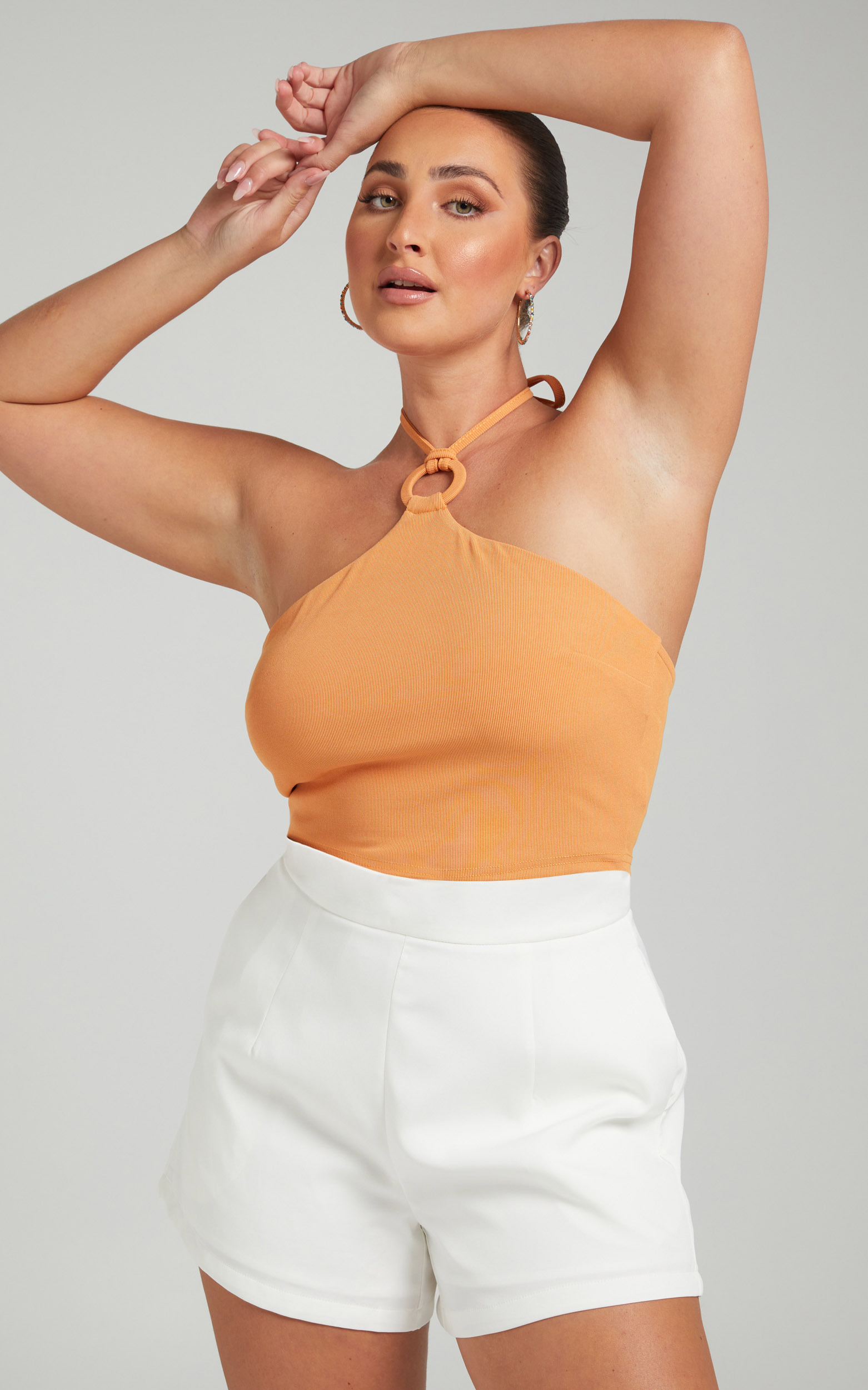 Graziella Ring Halter Neck Top in Sherbet - 06, ORG3, hi-res image number null