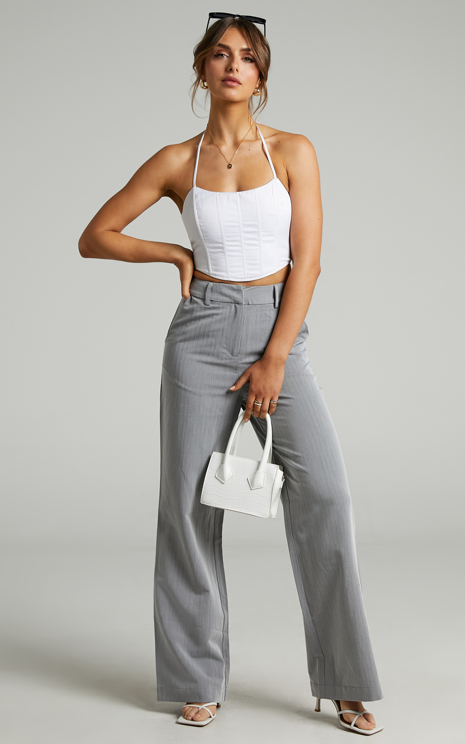 Drizzie Tailored Wide Leg Pants in Dark Grey - 06, GRY1, hi-res image number null