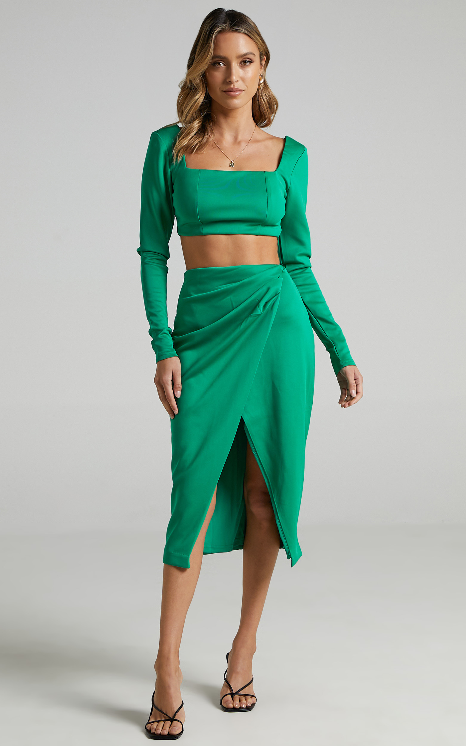 Farida Two Piece Set in Jade - 6 (XS), Green, hi-res image number null