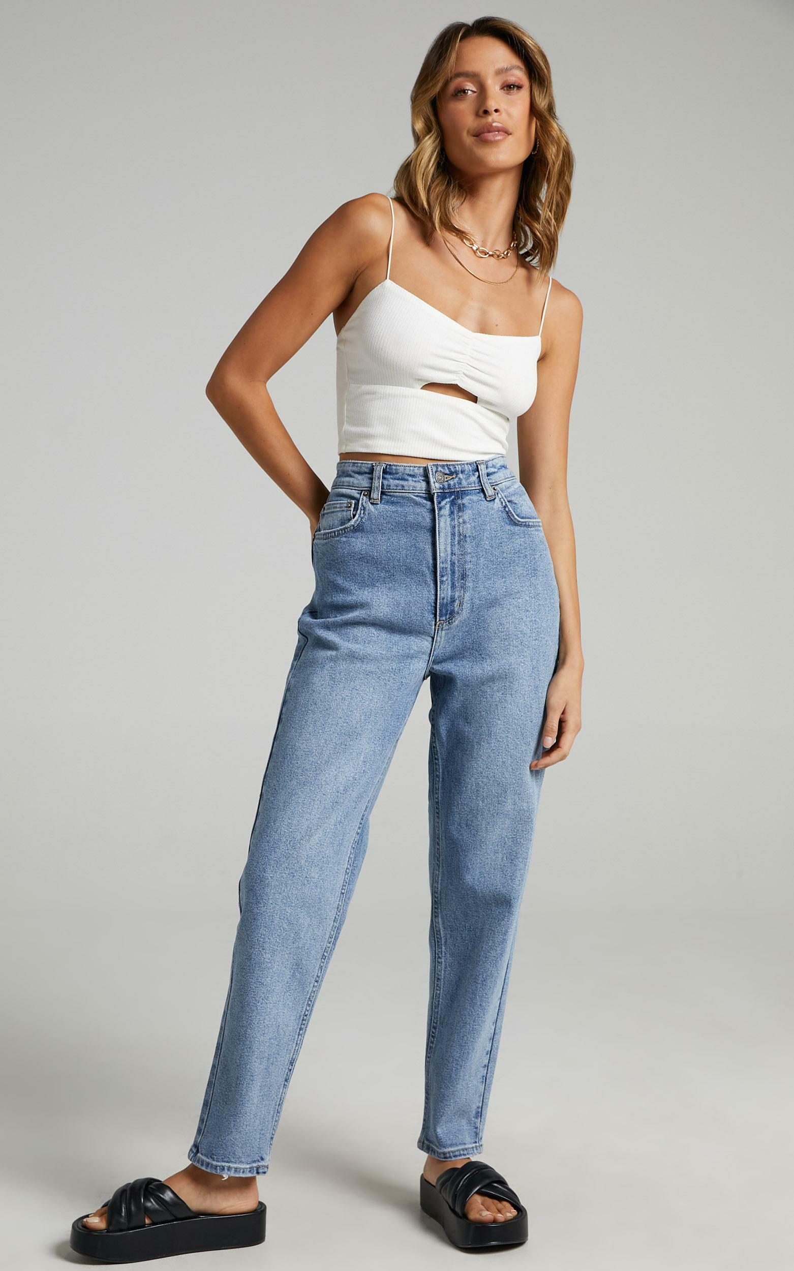 Lee - Hourglass High Mom Jeans in Bias Blue - 06, BLU1, hi-res image number null