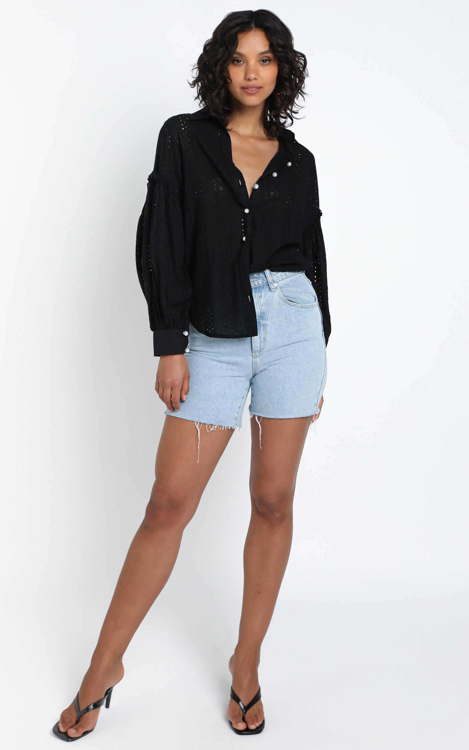 Beautiful Things Embroidery Shirt in Black - 14 (XL), BLK1, hi-res image number null