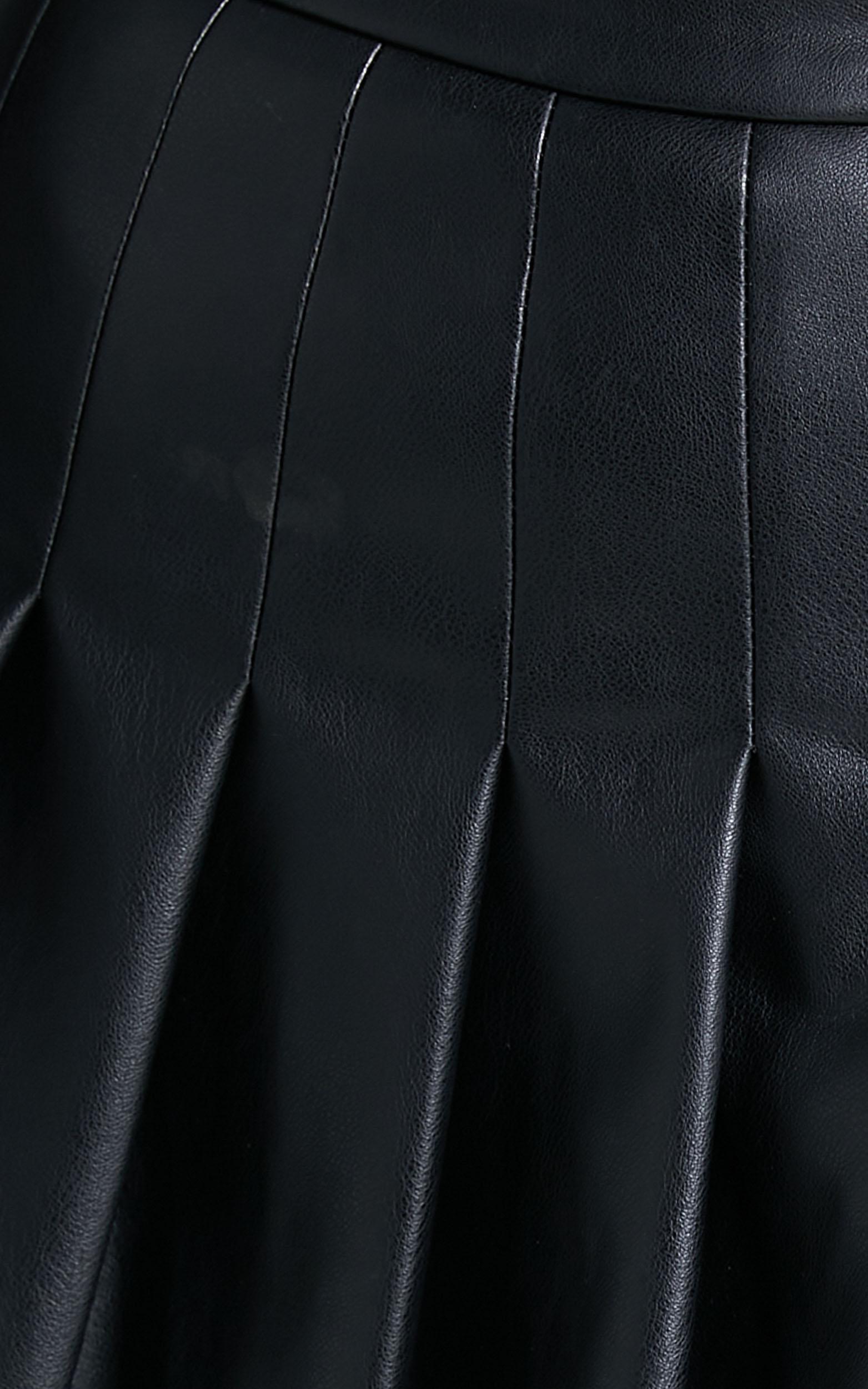 Edwina Skirt in Black Leatherette | Showpo