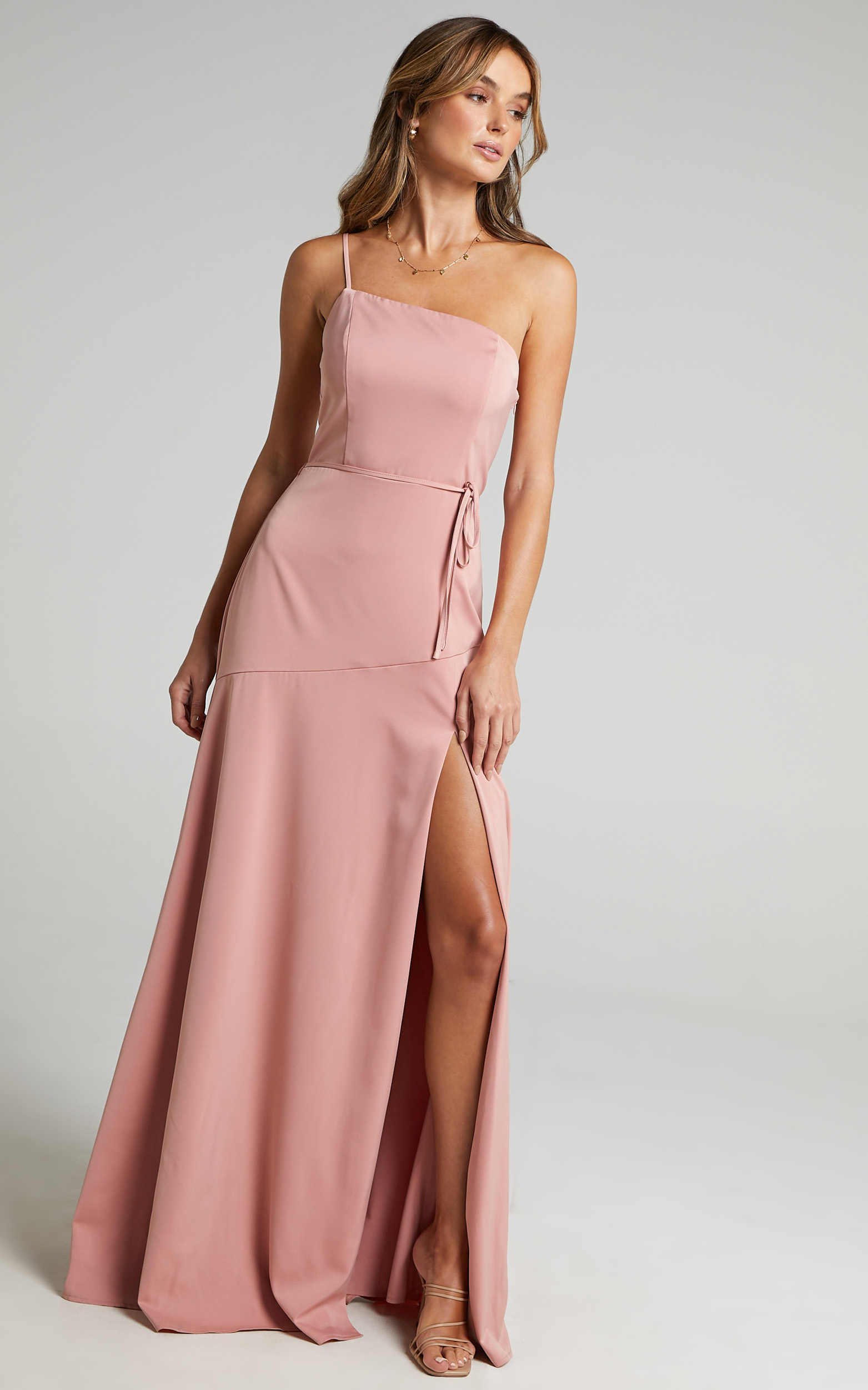 Find Your Tribe Dress in Peach Satin - 06, ORG1, hi-res image number null