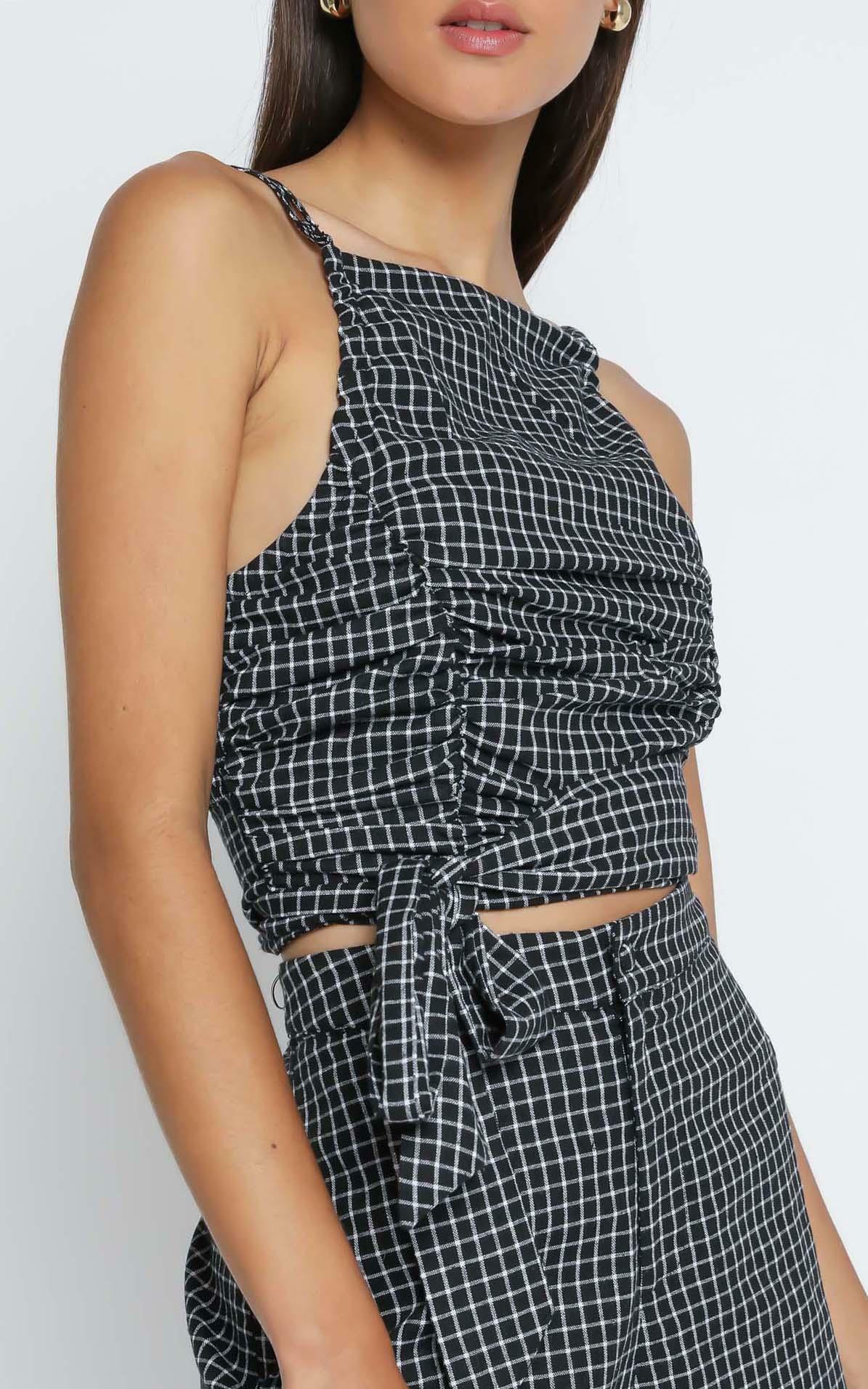 The Aura Camisole in Black Check - 06, BLK1, hi-res image number null