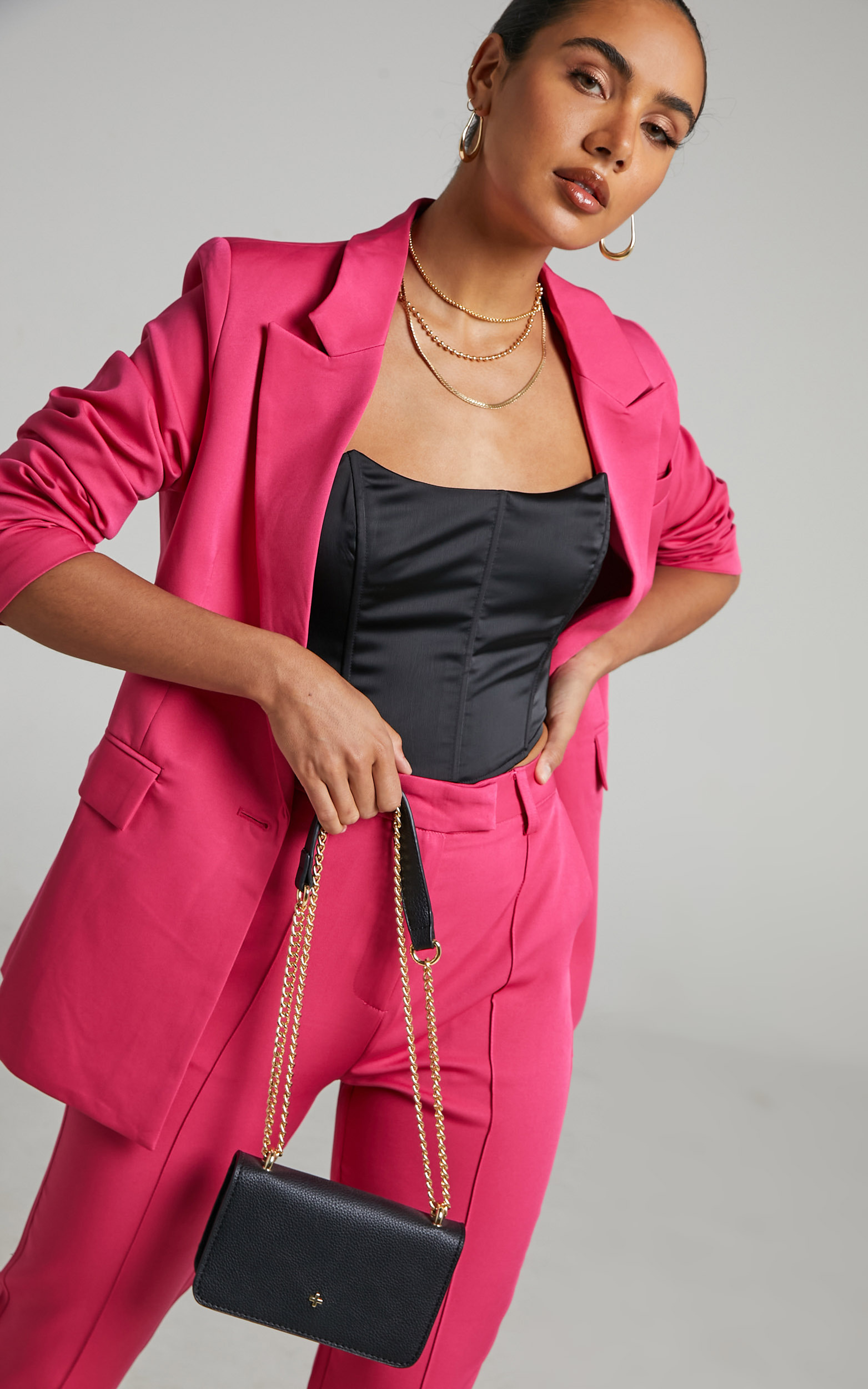 RUNAWAY THE LABEL - AMITY BLAZER in Fuchsia - L, PNK1, hi-res image number null