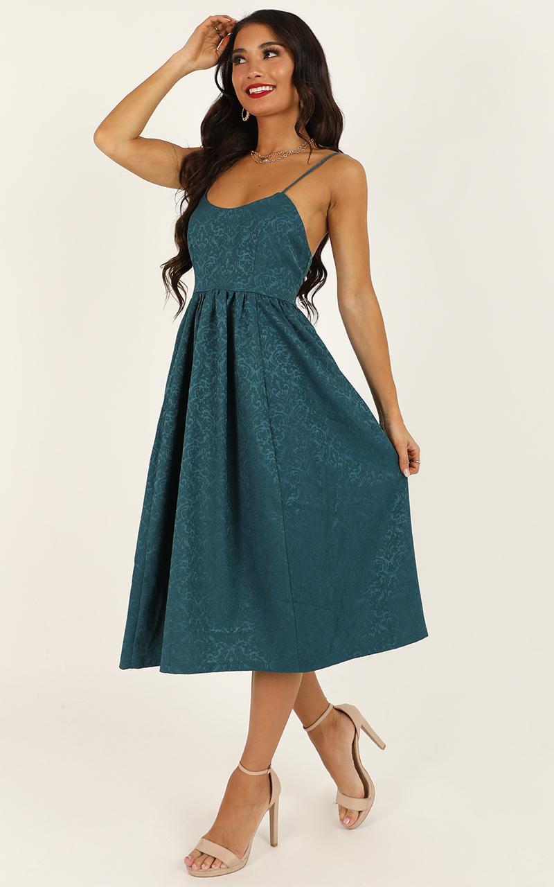 Entire Love Dress in Emerald Jacquard | Showpo USA