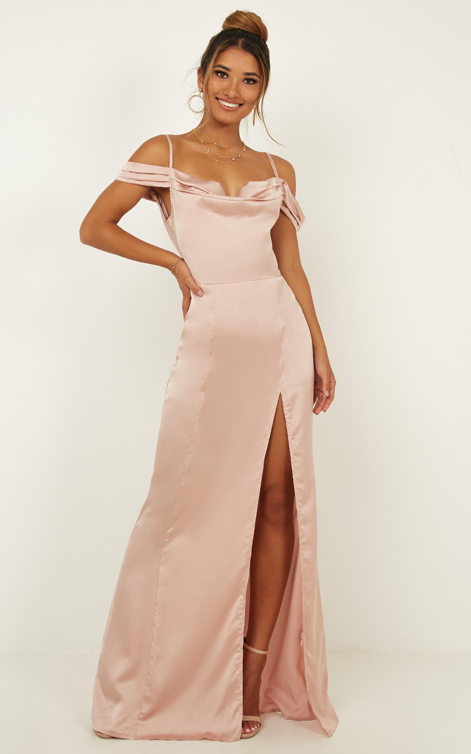 City Is Mine Dress in blush satin - 6 (XS), Blush, hi-res image number null
