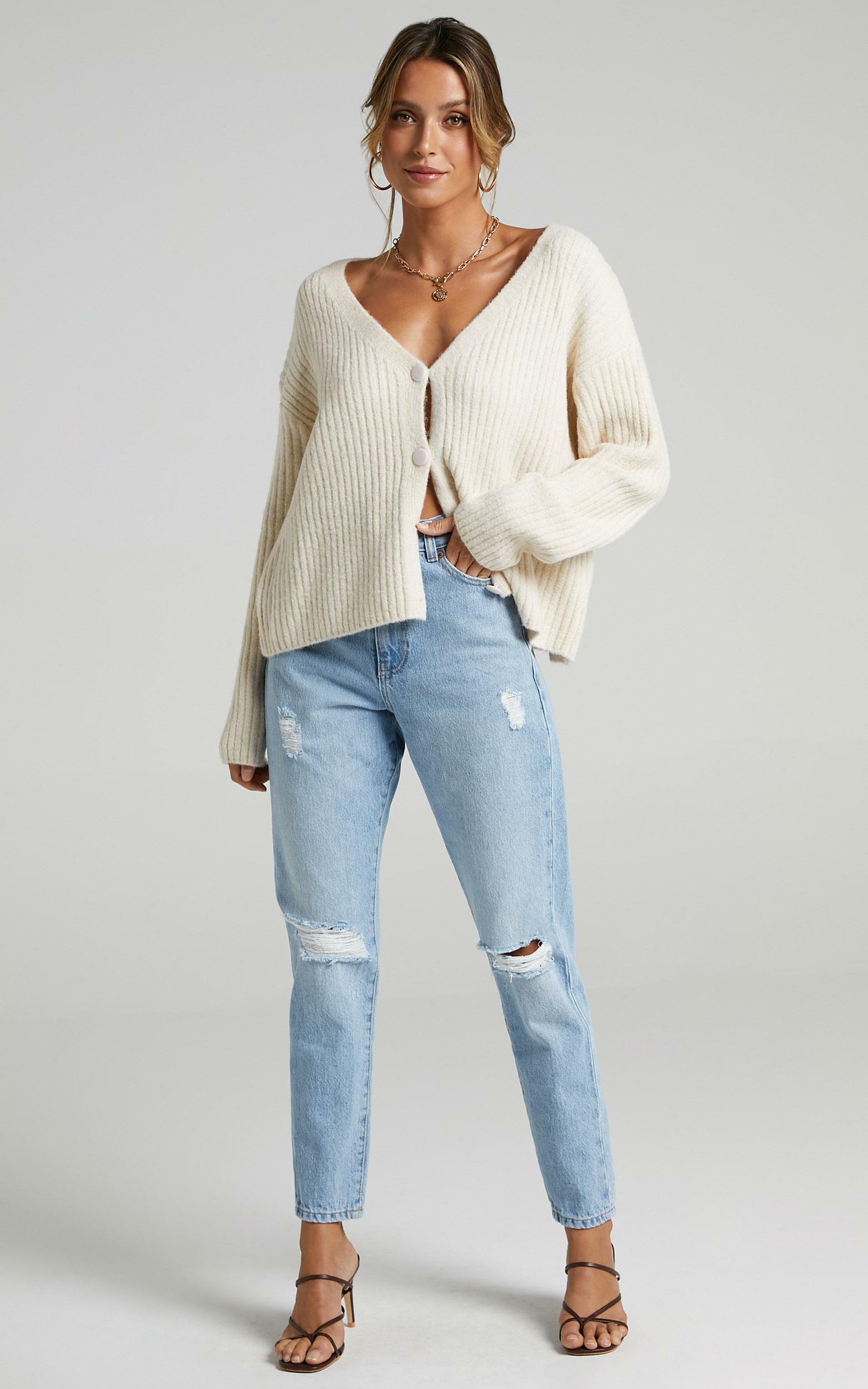 Charlize Knitted Cardigan in Latte - S/M, CRE1, hi-res image number null