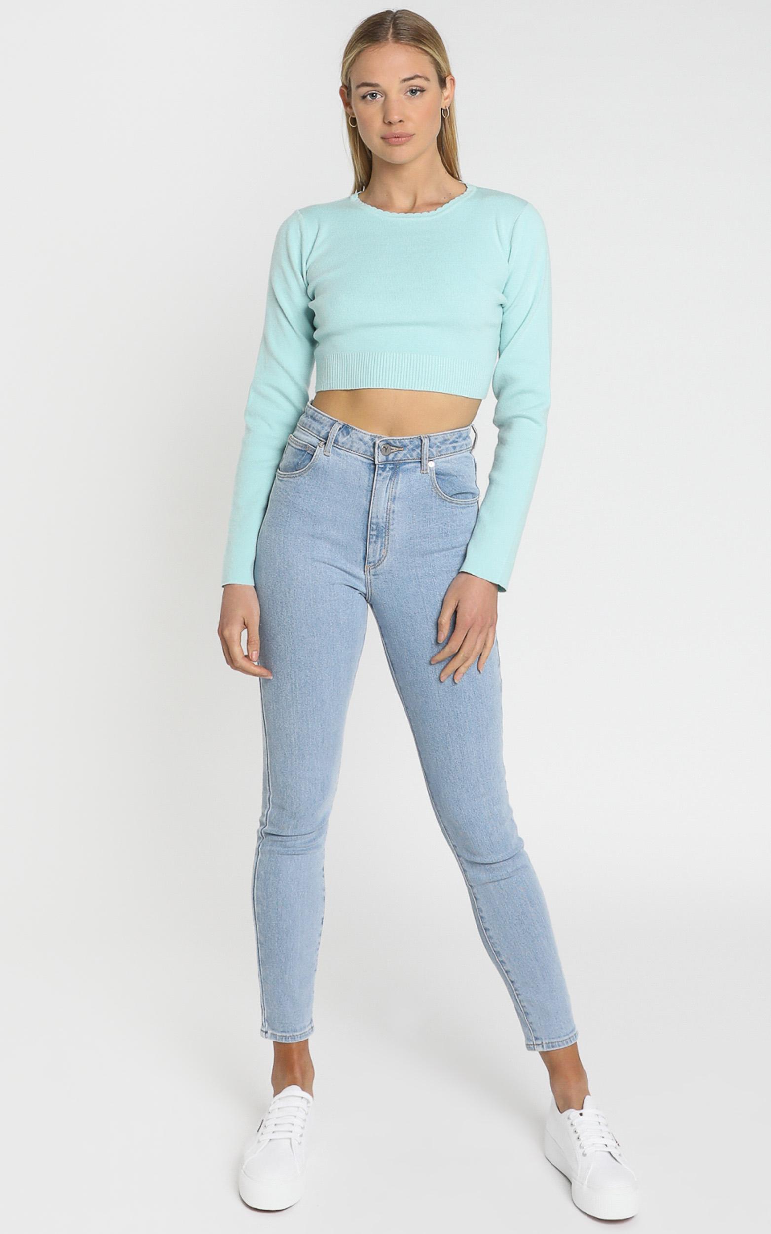 Amare Knit Top in Sea Blue - 8 (S), Blue, hi-res image number null