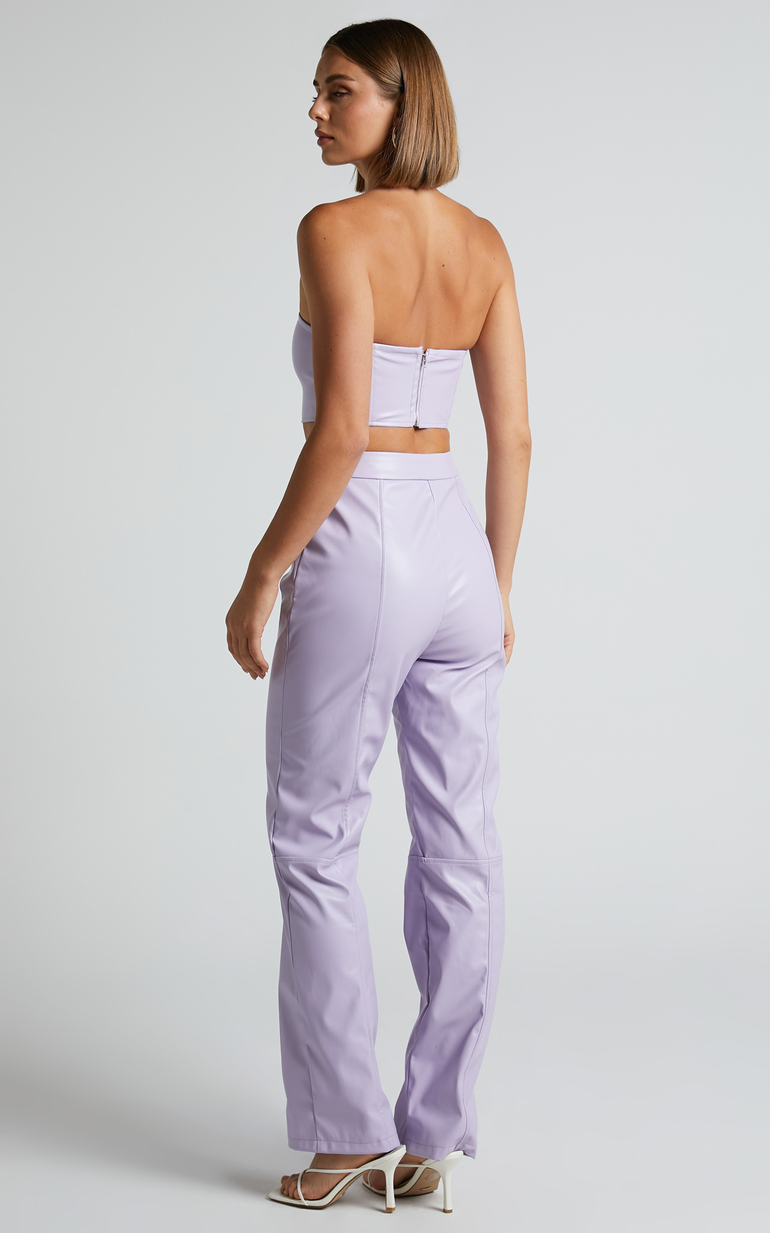 4th & Reckless Tropez Leather Trouser in Lilac | Showpo USA