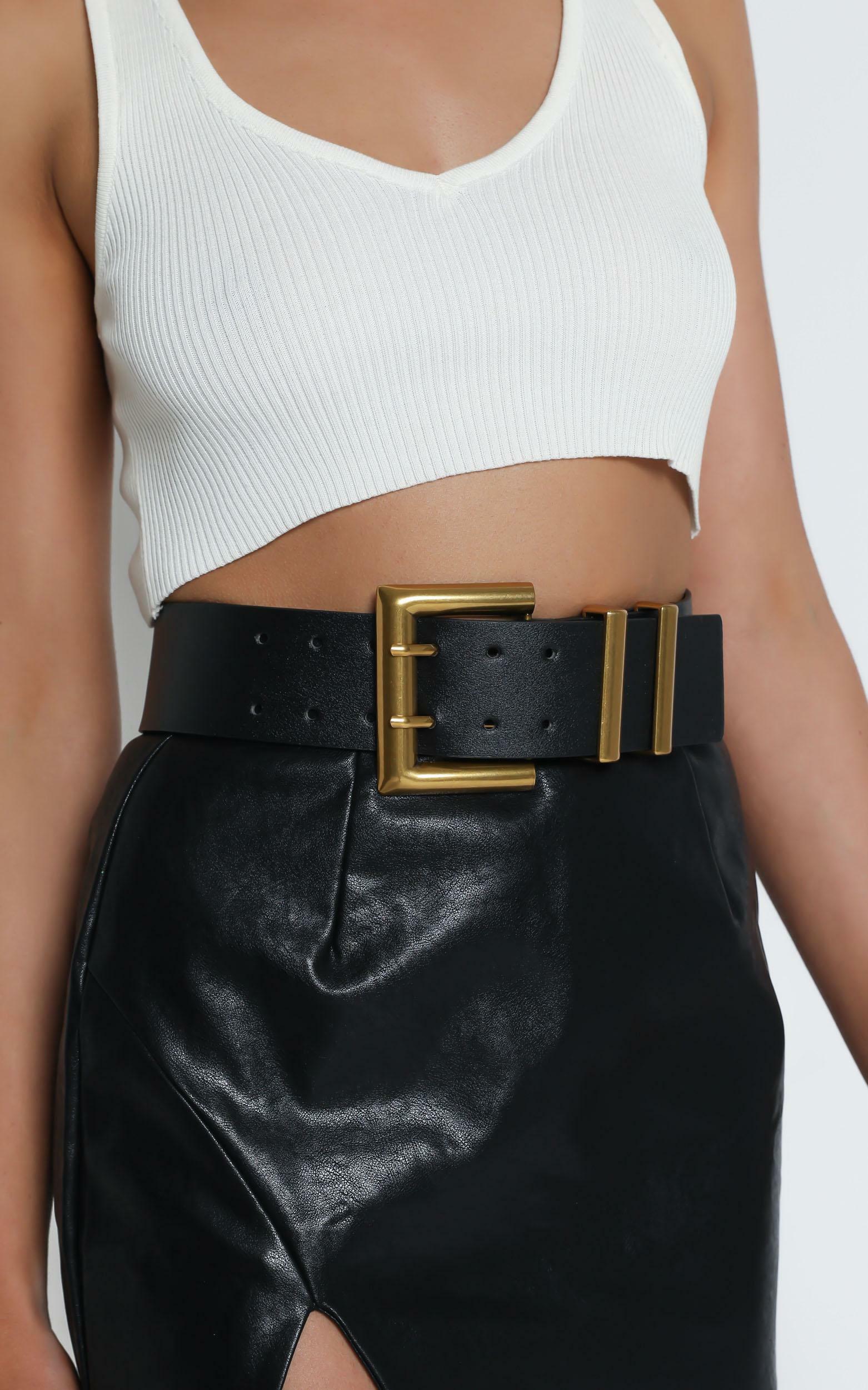 Pair It Back With Belt in Black and Gold, , hi-res image number null