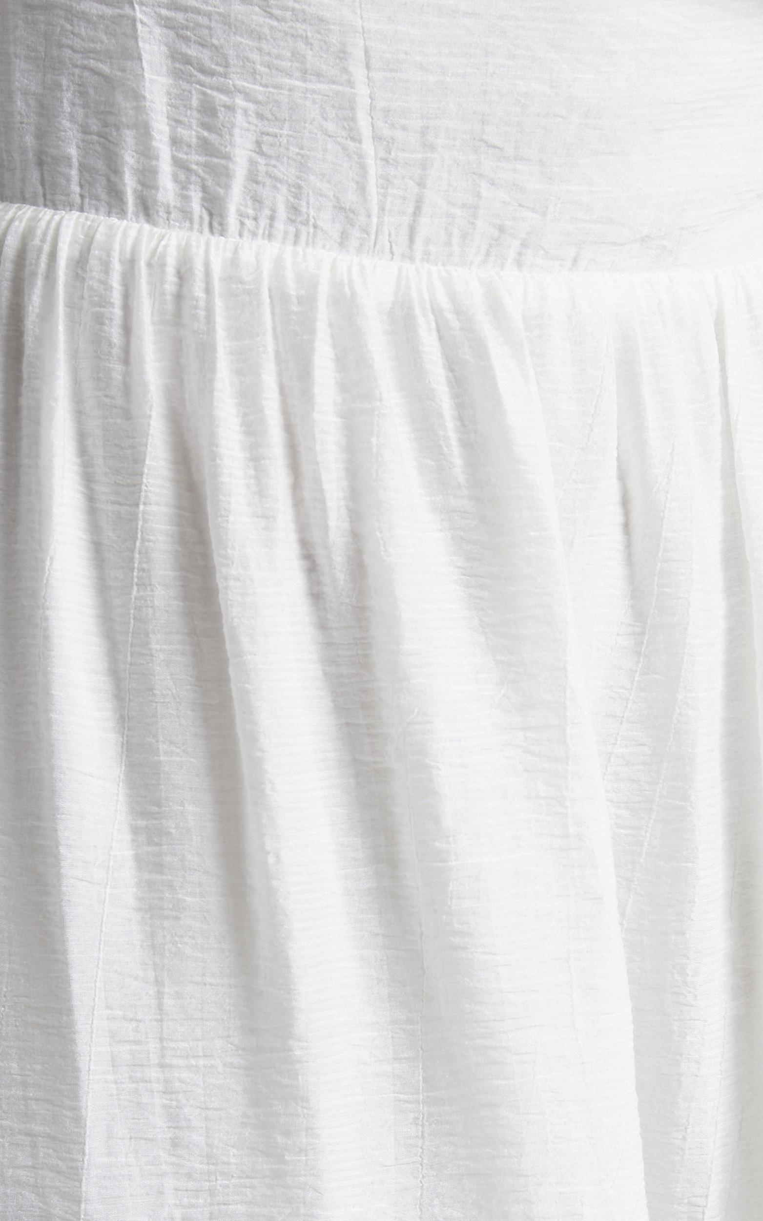 Anita Puff Sleeve Tiered Midi Dress in White | Showpo