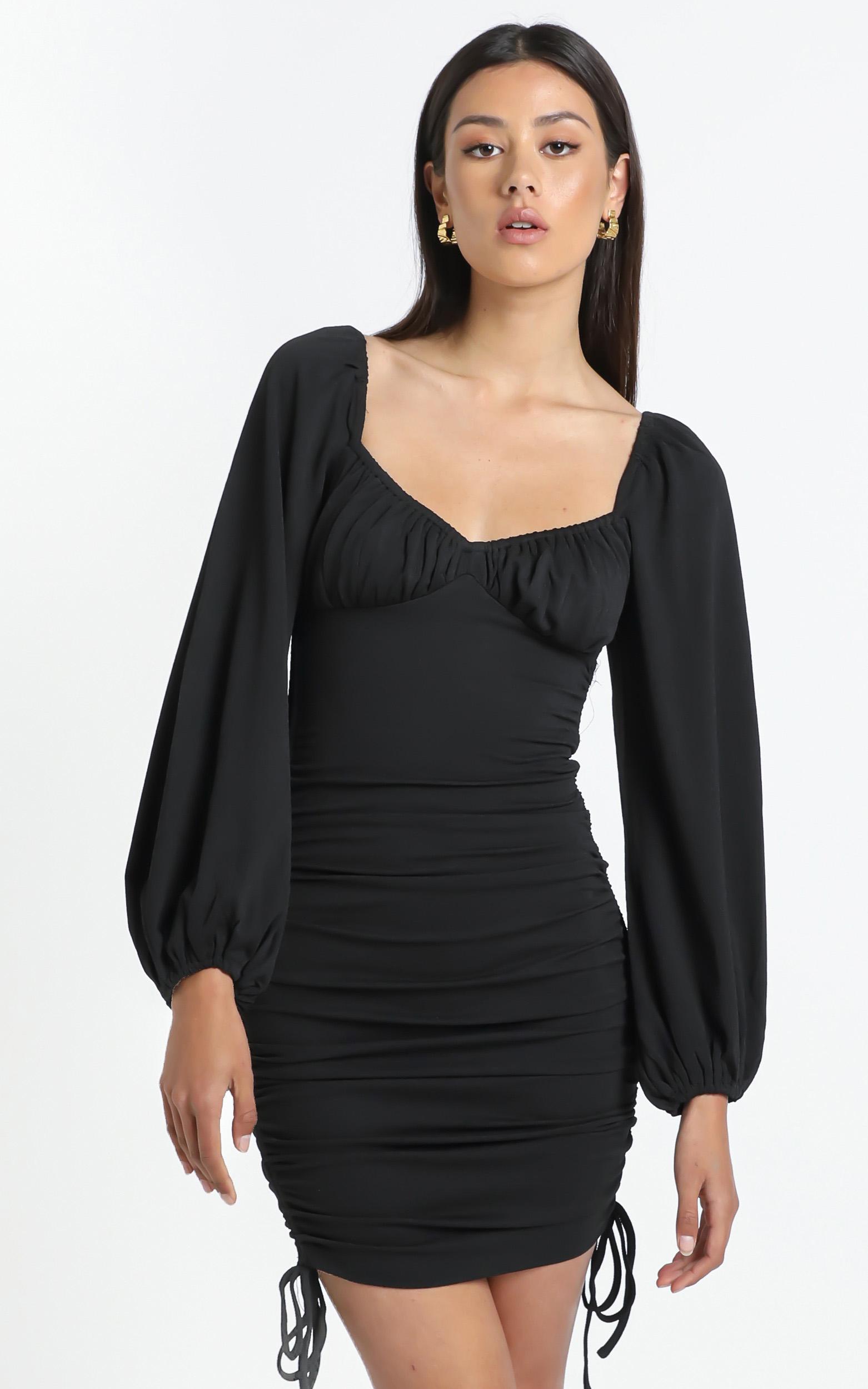 Harrington Dress in Black - 14 (XL), Black, hi-res image number null