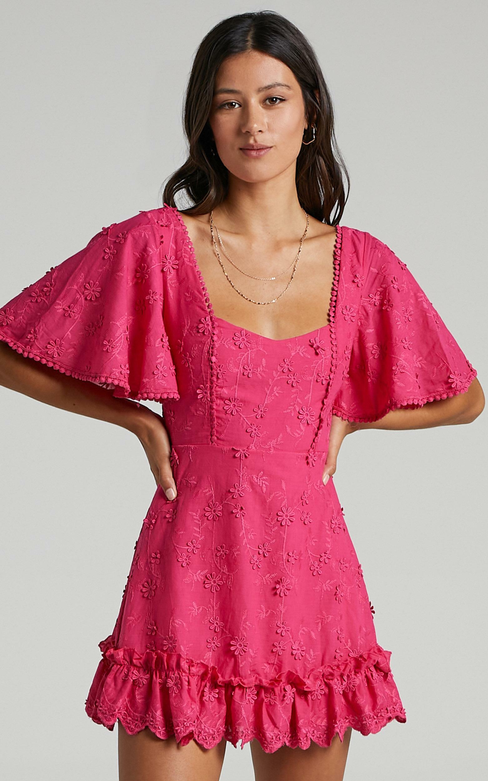 Fancy A Spritz Square Neck Mini Dress in Hot Pink - 04, PNK3, hi-res image number null